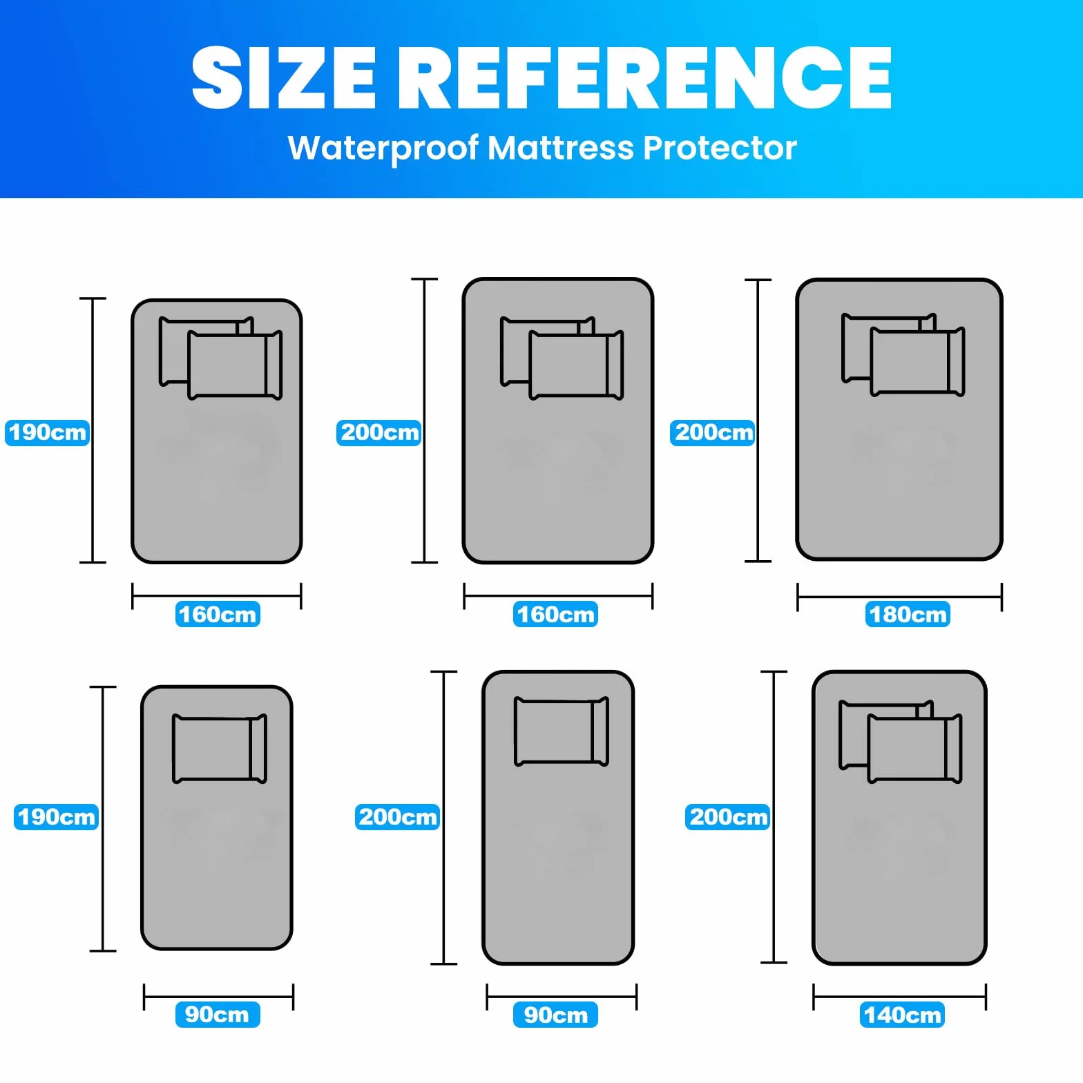 Wodoodporny podwójny ochraniacz na materac 90 x 200 cm, pokrowiec na materac przeciw roztoczom z gumką dookoła, oddychający, bardzo głęboki, można prać w pralce, trwały, Beżowy