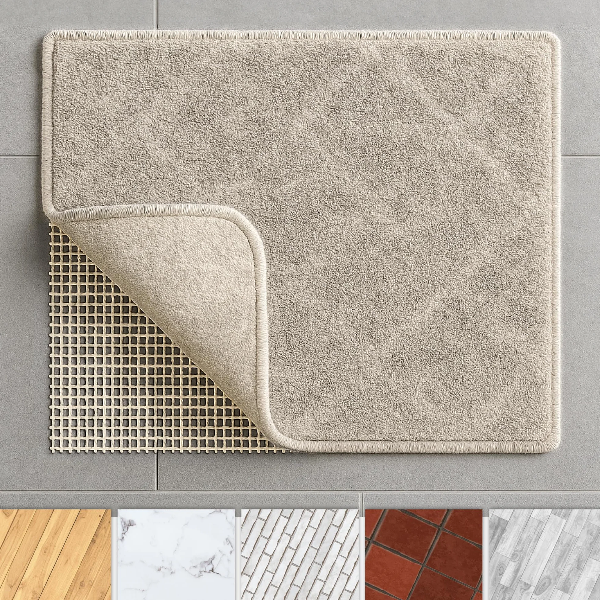 COM-FOUR® Mata antyposlizgowa do dywanu - podkladka pod dywan 210x150 cm - stoper do dywanu - mata antyposlizgowa w kolorze bialym - mata do szuflady z mozliwoscia przyciecia