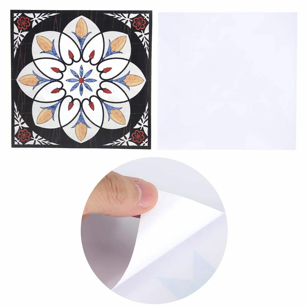 10 Sztuk Dekoracyjne Naklejki Na Płytki Samoprzylepne, Odporne Na Wodę I Wilgoć Naklejki Ścienne Z Płytek Podłogowych Pcv Naklejki 3D Home Decor 12 Cm * 12 Cm (# 1)