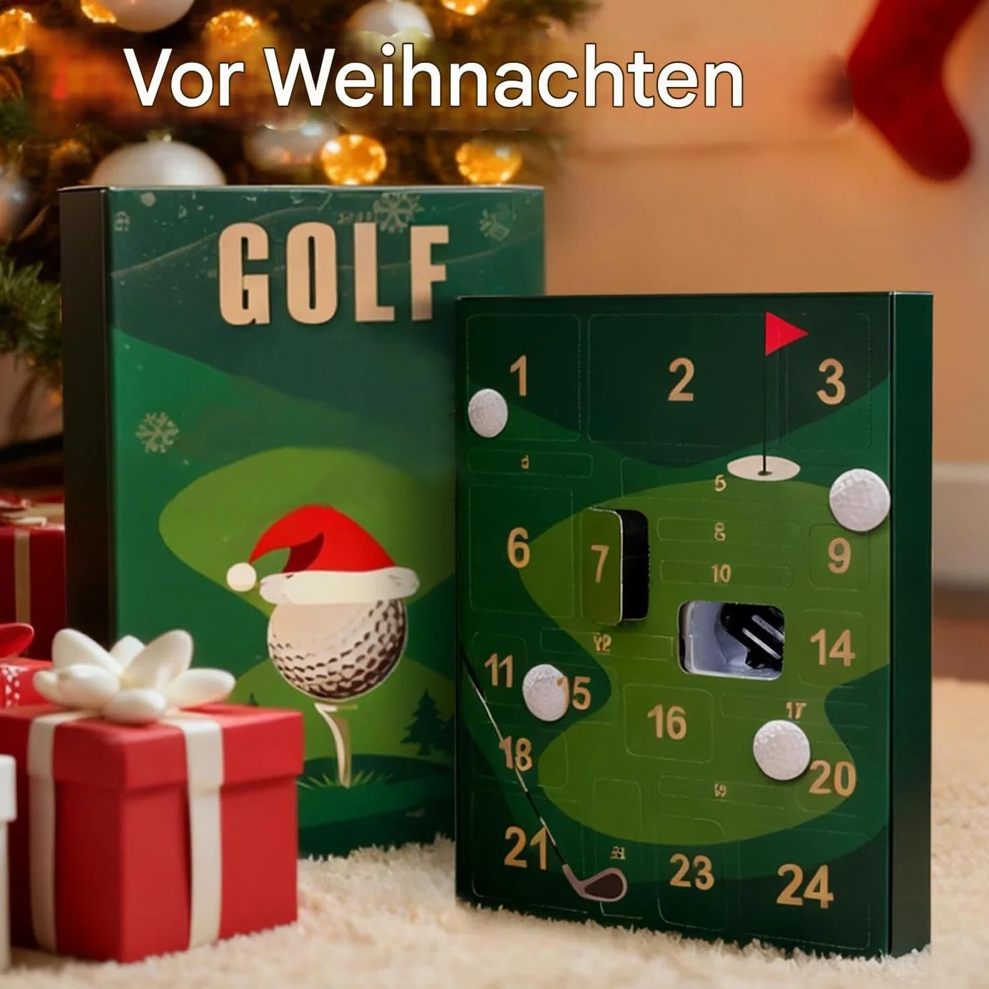 Kalendarz Odliczania do Świąt Bożego Narodzenia 24 Dni Golfowego Odliczania | Akcesoria Golfowe dla Początkujących Gra Sportowa Szkolenie Kurs Impreza Sportowa