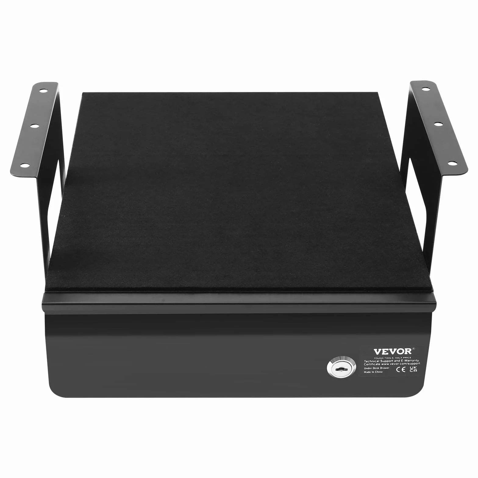 VEVOR Wysuwana szuflada pod biurkiem o szerokości 33 cm, montowany pod biurkiem, ukryty organizer do przechowywania na biurku, zamykana szuflada na ołówki pod stołem, do stacji roboczej, 35 x 33 x 18