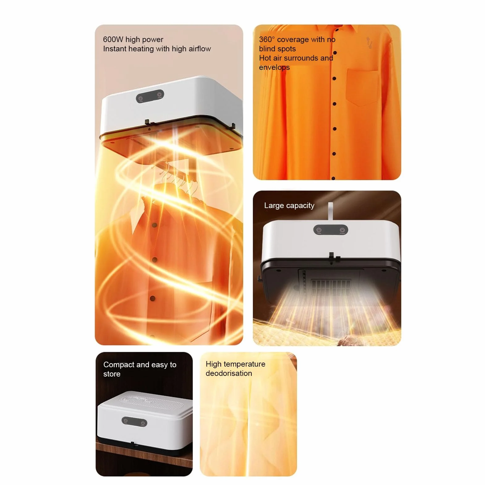 Sxhlseller Przenośna Suszarka do ubrań z Timerem, Mini Suszarki do Prania z Inteligentnym Cyfrowym Wyświetlaczem, Mała Elektryczna Kompaktowa Maszyna do (Wtyczka UE 220V)