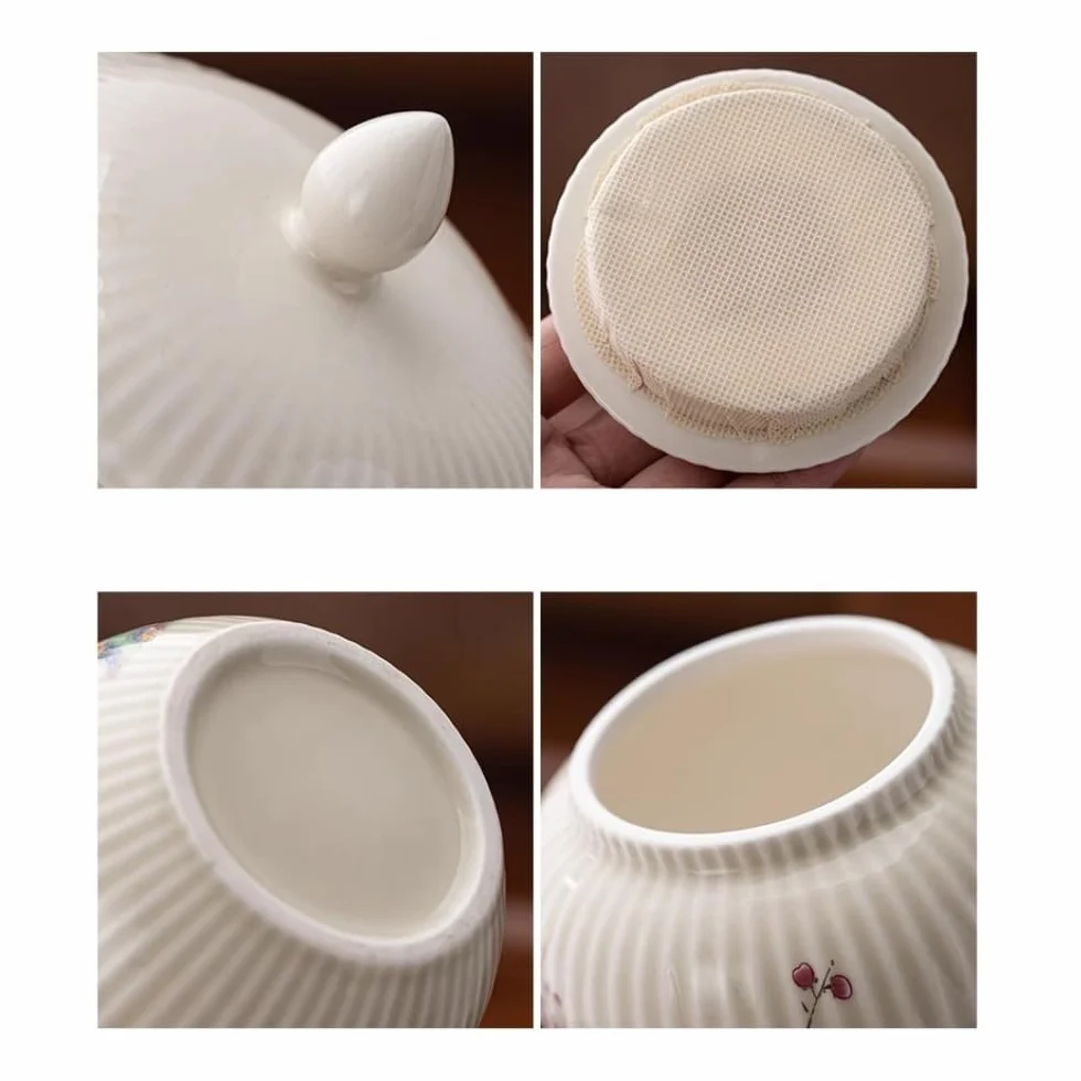CMBSSTFC Pojemnik na herbatę Pojemnik do przechowywania herbaty luzem Domowy ceramiczny szczelnie zamknię słoik Retro chiński zestaw do herbaty Podwójny słoik Zestaw upominkowy Puszka na herbatę (B)