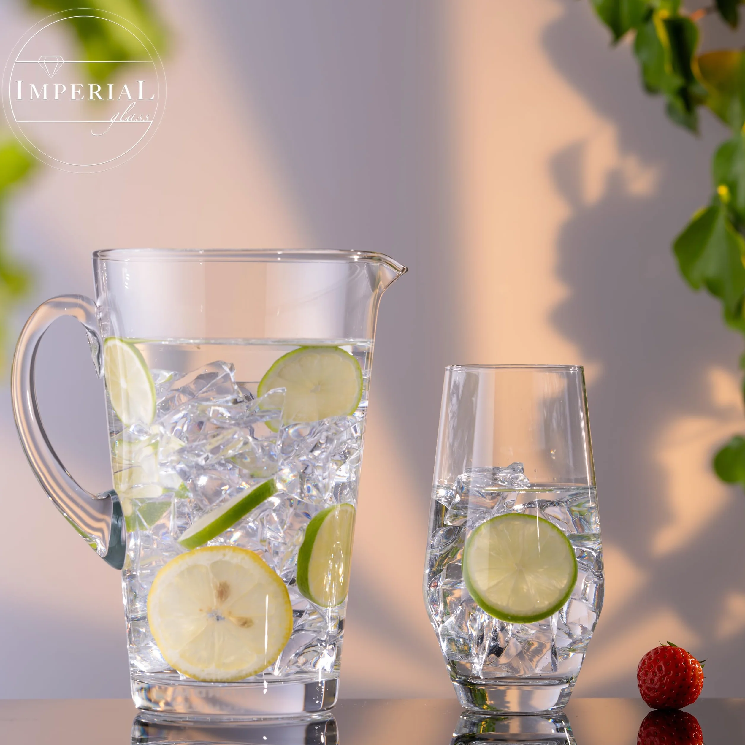 IMPERIAL zestaw karafek i szklanek do picia ze szkła kryształowego "Rom" – 1 karafka 1680 ml + 6 szklanek 520 ml – ręcznie wykonana