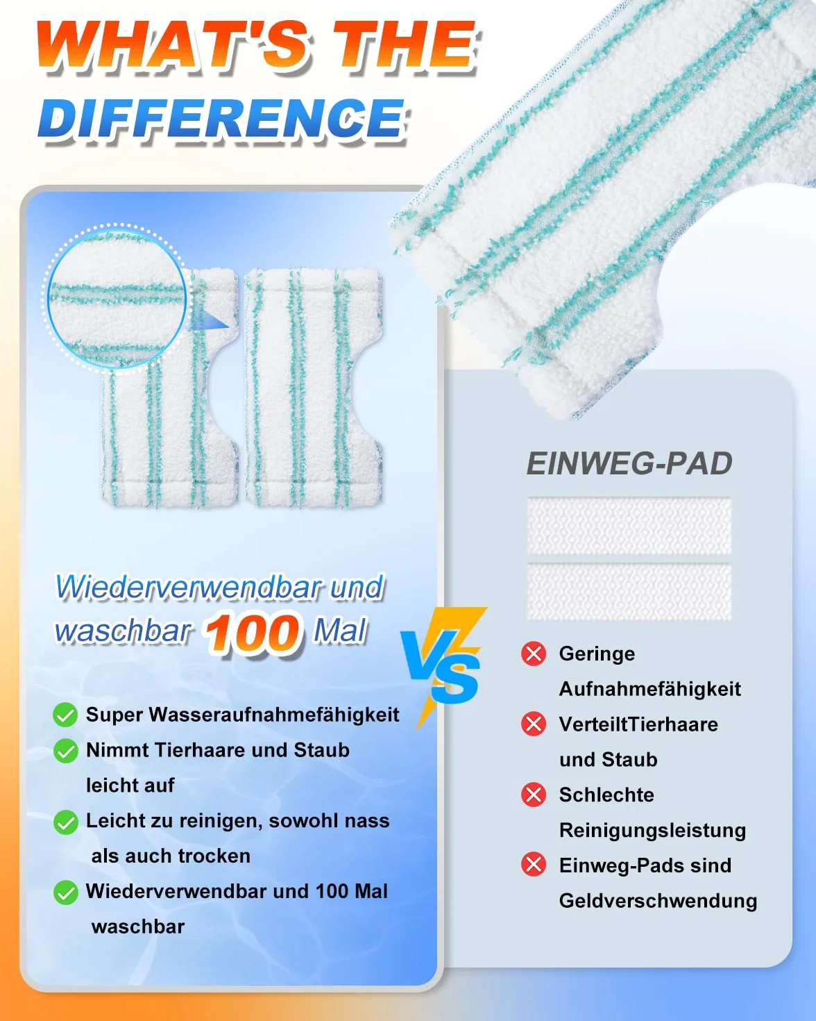 Zestaw 2 zamiennych poszewek do myjki łazienkowej Bath Cleaner Micro Duo Telescope, mop z mikrofibry