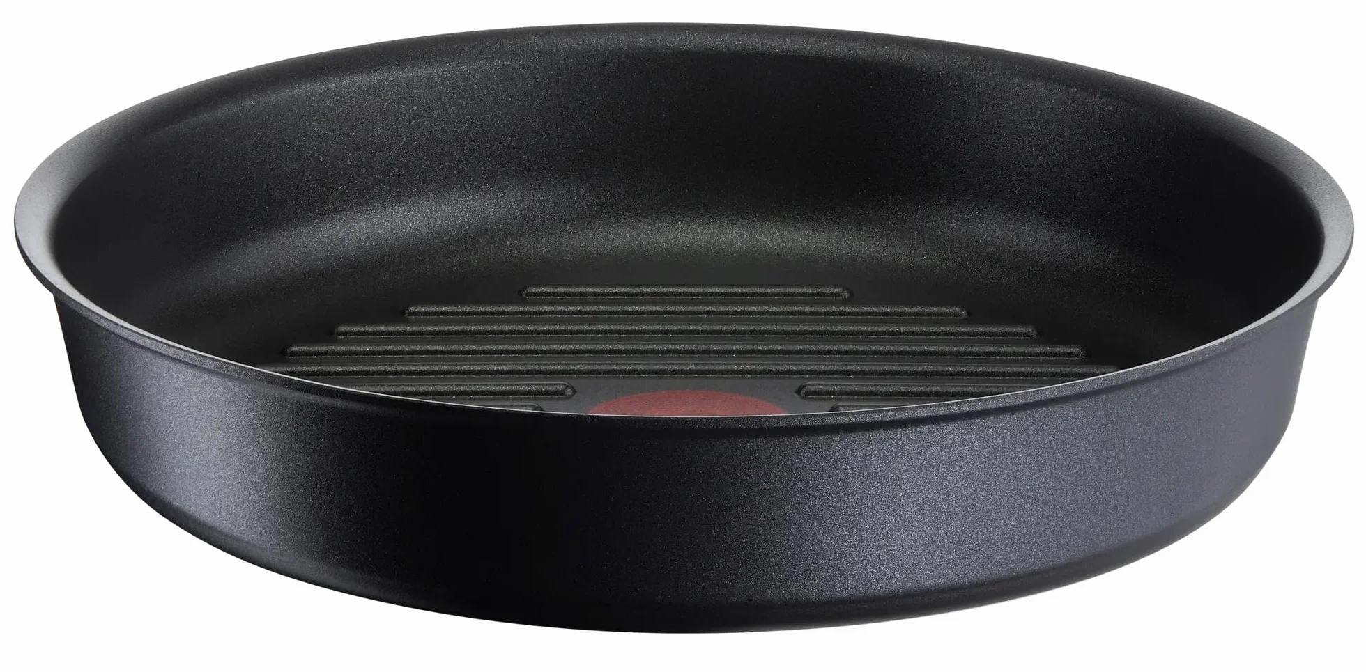 Tefal Ingenio Patelnia grillowa, 26 cm, indukcyjna, powłoka nieprzywierająca, odlew aluminiowy, możliwość układania w stosy, kompatybilna ze zmywarką, Eco Resist L8584004, czarna, nieprzywierająca