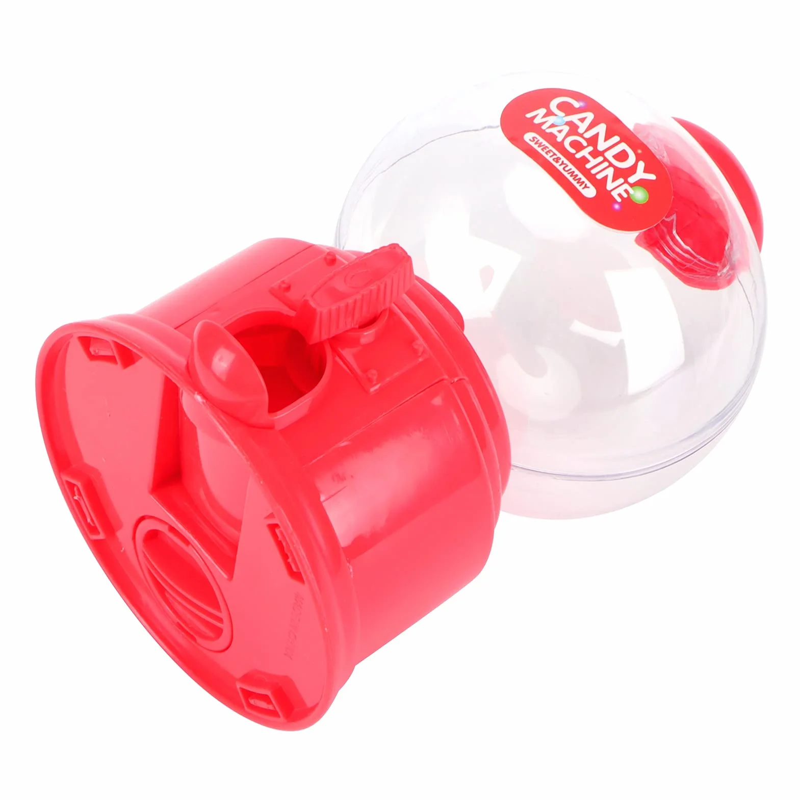 Plastikowa guma do żucia, dozownik słodyczy na automatach do żucia, banka, mini słodycze, retro, na monety, maksymalna średnica słodyczy: 1,5 cm (czerwona)