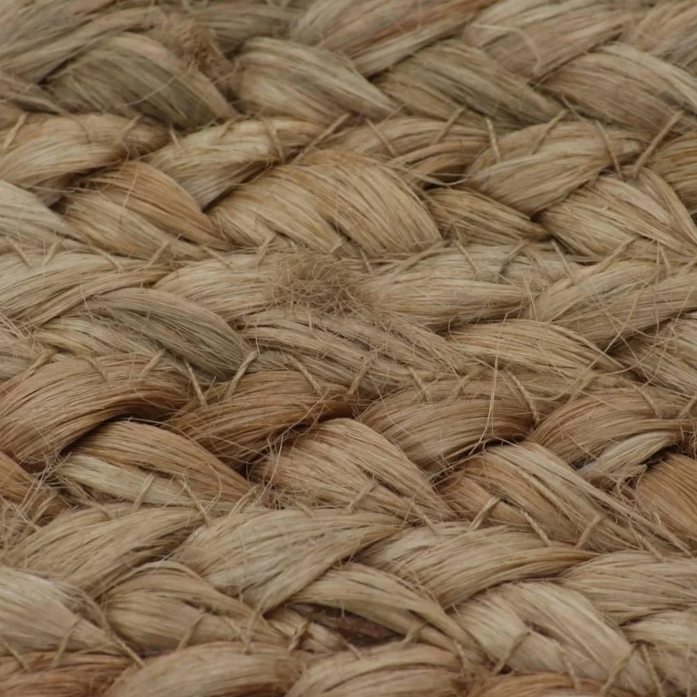 Ręcznie tkany dywan jutowy okrągły 120 cm, pleciony dywan z juty z naturalnego materiału, miękki i trwały, ręcznie wykonany przez doświadczonych rzemieślników, łatwy w pielęgnacji i