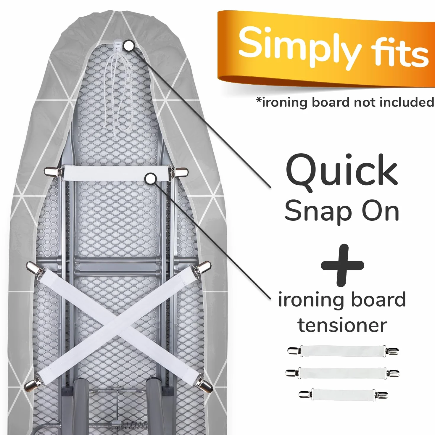 smart&gentle Turbo strijkplankovertrek 120x40 in 5 maten voor stoomstrijkijzers ontworpen in Duitsland - strijkplankovertrek 5 lagen extra dik, L voor strijkoppervlakafmetingen 115-120 x 35-40 cm