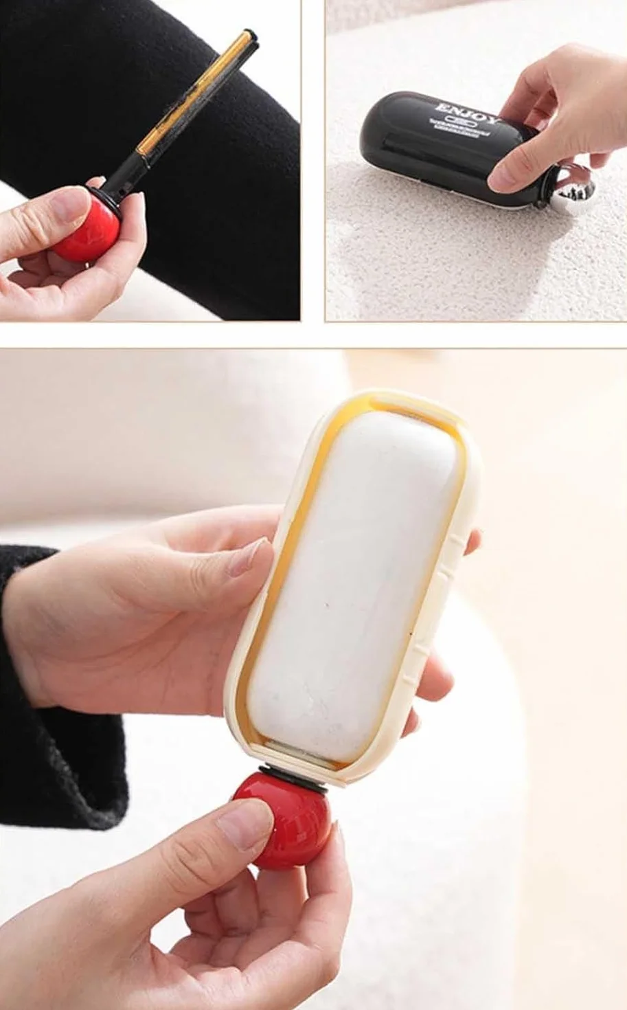 Lint Roller Reusable Sticky Roller 2 In1 Washable Lint Remover for Clothes Dog Cat Hair 2 Pcs