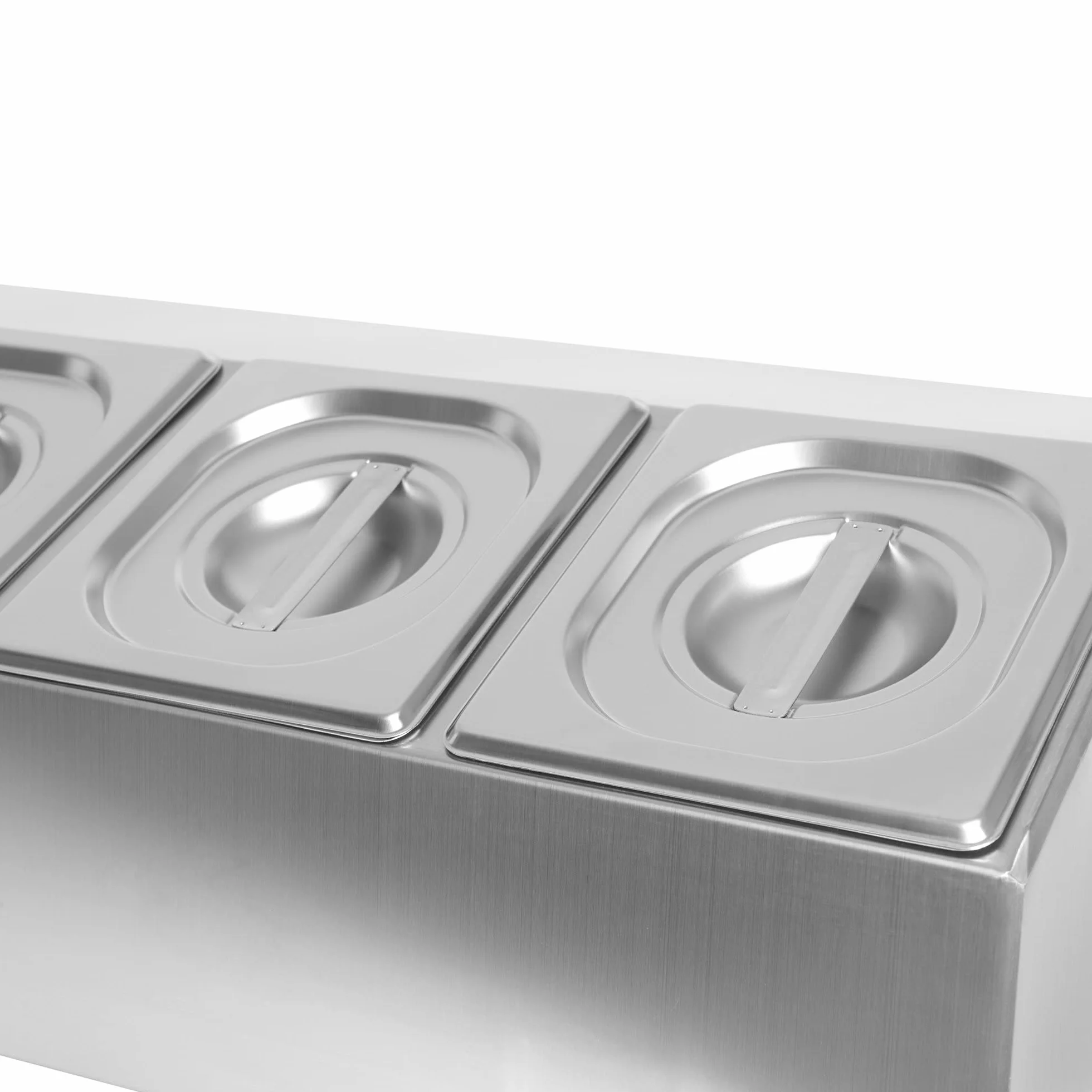 Mahlzeit Pojemnik na składniki ze stali nierdzewnej | 3 x 1/6 GN pojemnik catering z gumowymi nóżkami | 51 x 24,5 x 21,5 cm | pojemnik na składniki do koktajli, barek do gastronomii, kuchni, pizzy, akcesoria bufetowe, bar do sałaty