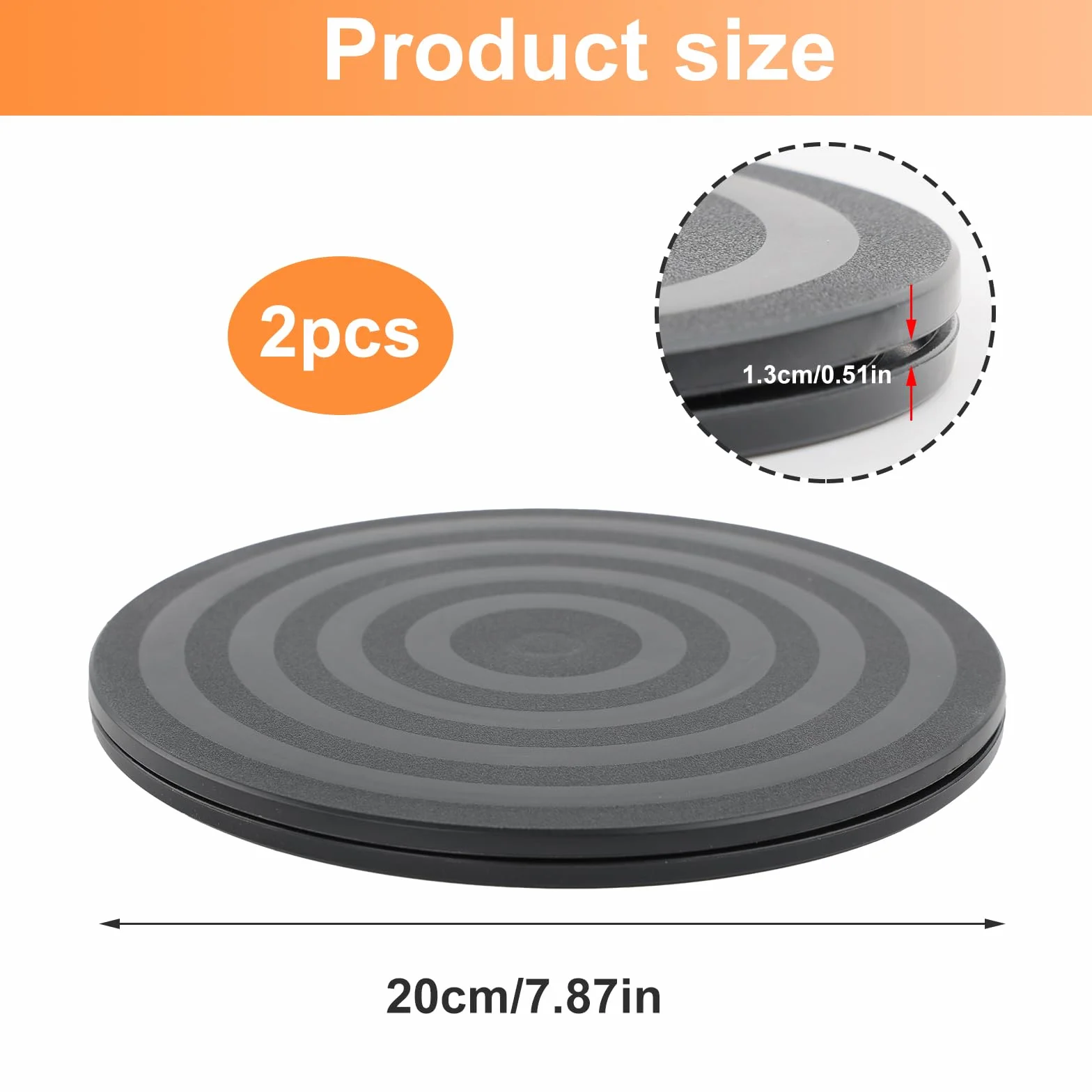 Obrotowy stojak obrotowy o 360°, gramofon, 2 szt., wytrzymały, obrotowy stojak, platforma obrotowa, Lazy Susan, ze stalowymi łożyskami kulkowymi, obrotowa podstawa do telewizora, monitora, laptopa