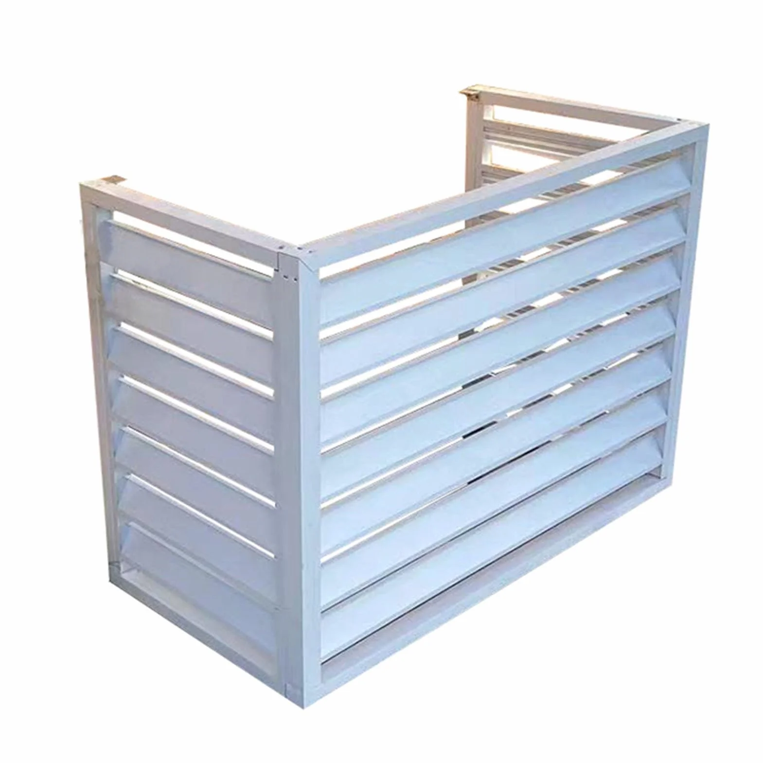 Zewnętrzna aluminiowa osłona klimatyzatora ochrona przed kradzieżą do klimatyzatorów Sprzęt basenowy i kosze na śmieci Trwała obudowa z białym wykończeniem