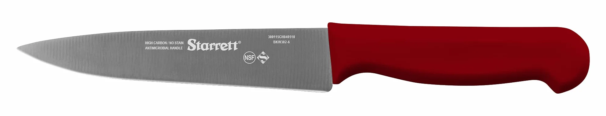 Starrett Nóż szefa kuchni wąski trójkątny 150 mm czerwony uchwyt - BKR302-6