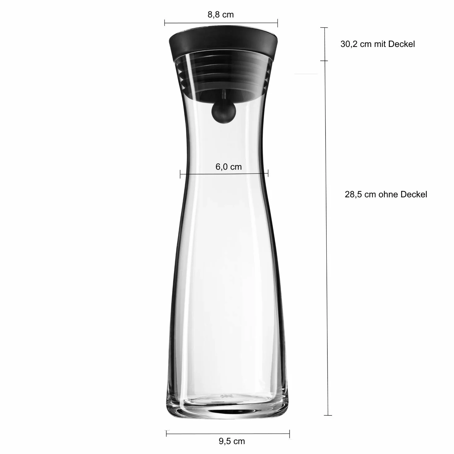 WMF Basic Karafka Szklana z Silikonowa Pokrywką, 1 l