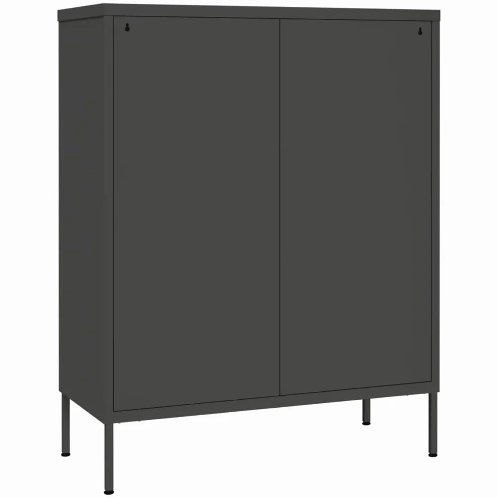 Antracyt stalowa komoda z 6 szufladami, 80 x 35 x 101,5 cm, szafka do przechowywania i biura, prowadnice kulkowe, pełne wyciąganie, stabilna i wytrzymała, nośność 20