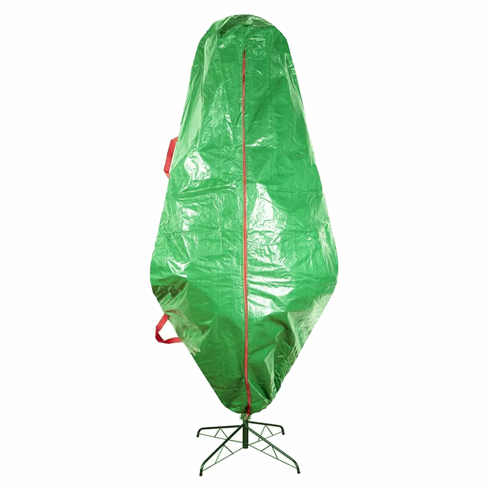 Osłona przeciwpyłowa na choinkę, pionowa torba do przechowywania choinki z zamkiem błyskawicznym, sznurek, pokrowiec na choinkę, 114 x 254 cm