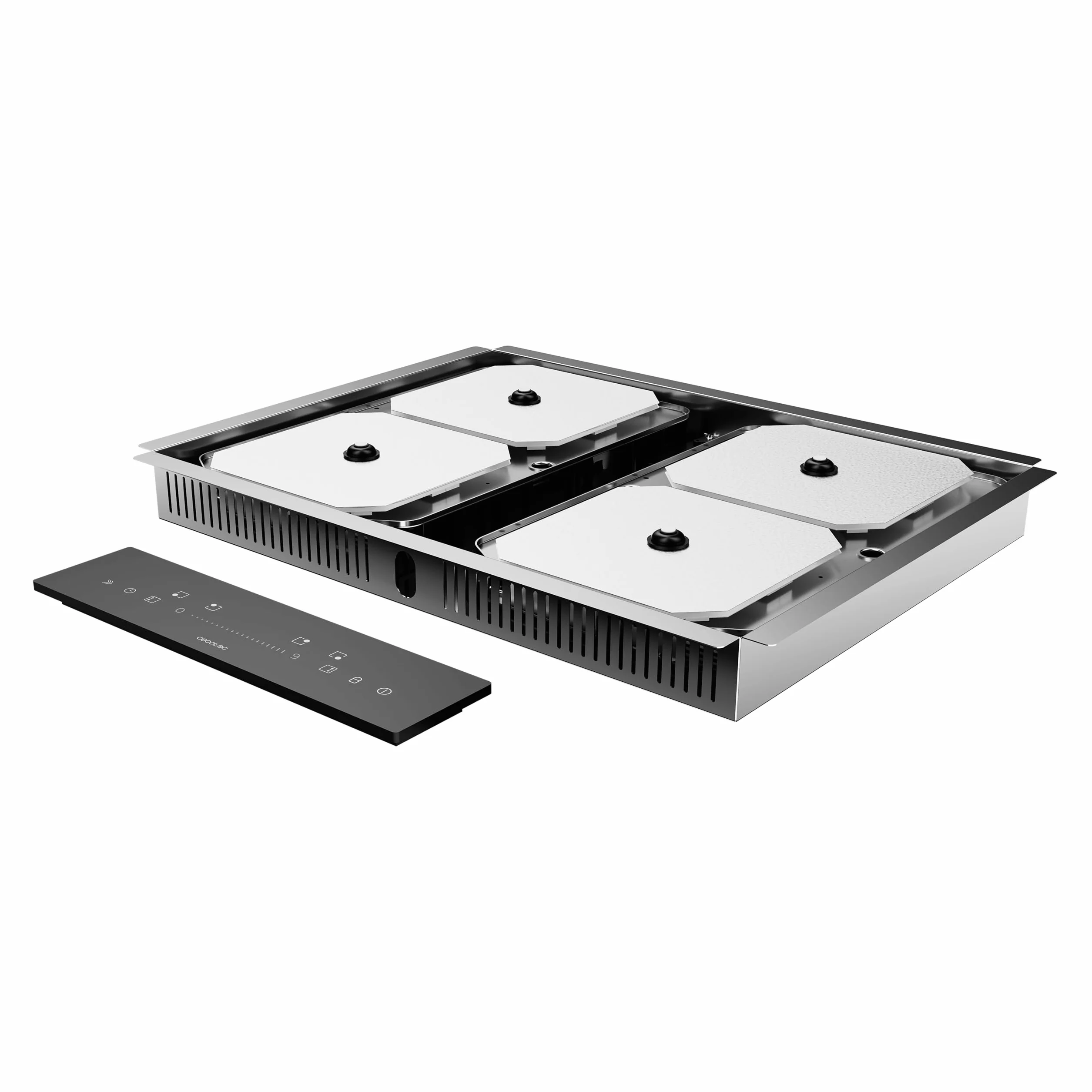 Cecotec Niewidoczna płyta indukcyjna 60 cm Bolero Squad I 4300 Invisible FullFlex. 7200W, panel z suwakiem, strefami FullFlex, 9 prędkościami i funkcją wzmacniacza, timer, blokada bezpieczeństwa