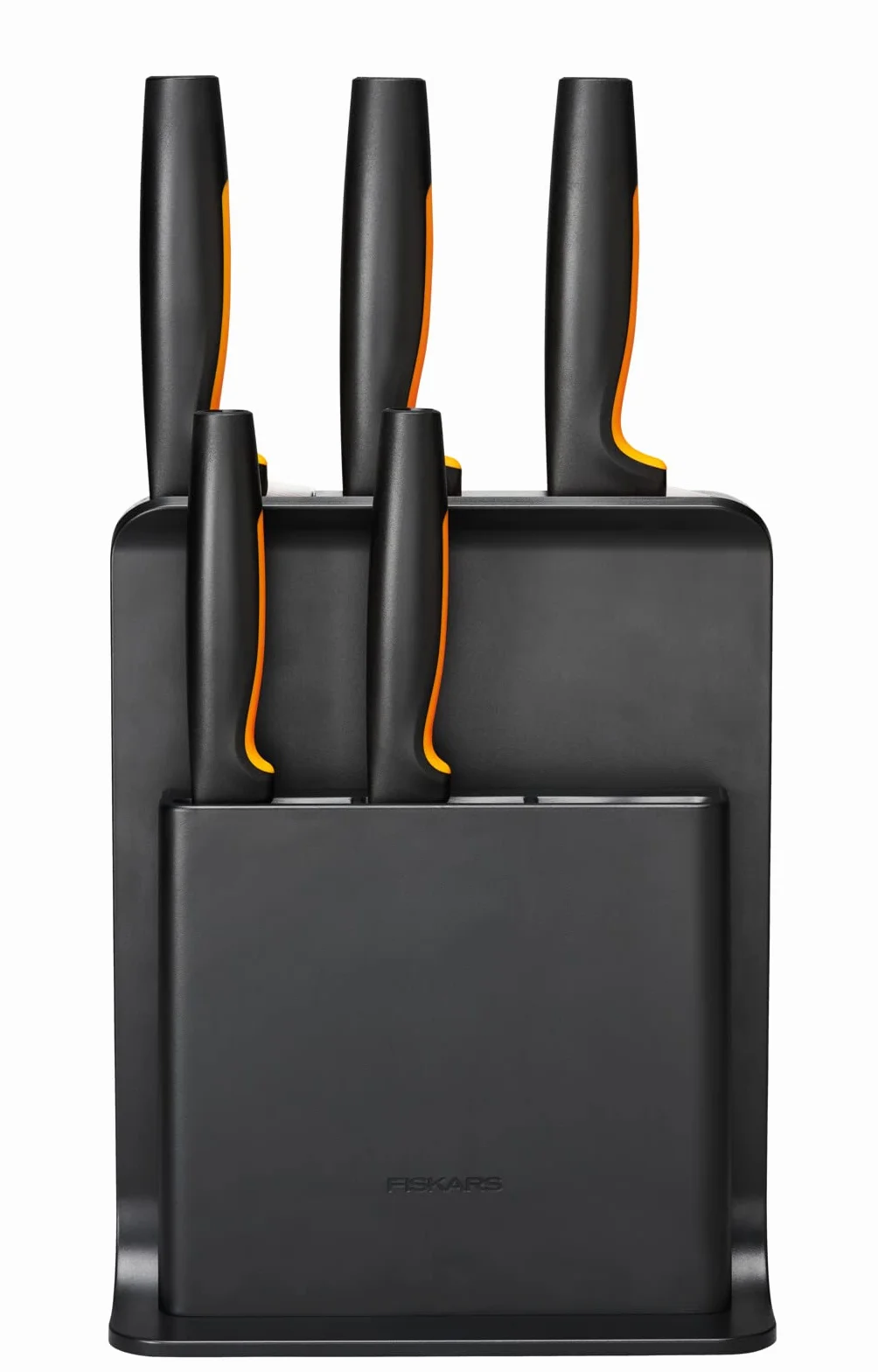 Fiskars Blok 5 noży,Functional Form,nóż do warzyw i Santoku, nóż do chleba,Czarny,1057554