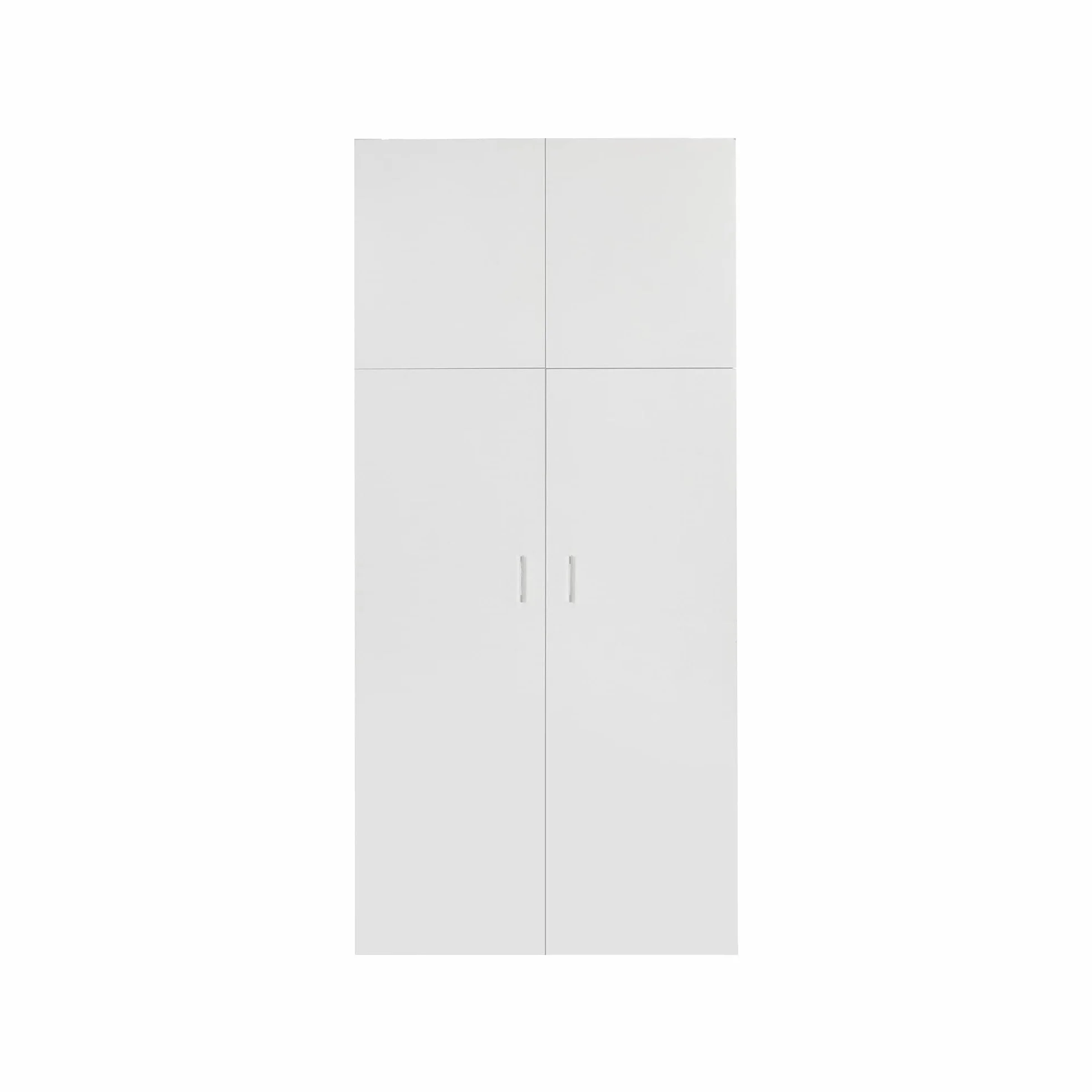 ML-Design Szafa uniwersalna z 2 drzwiami i 5 przegrodami, drewno, bialy, 80x182,4x37 cm, wysoka, nowoczesna, uniwersalna szafa na dokumenty szafka biurowa szafa na buty szafka gospodarcza szafka