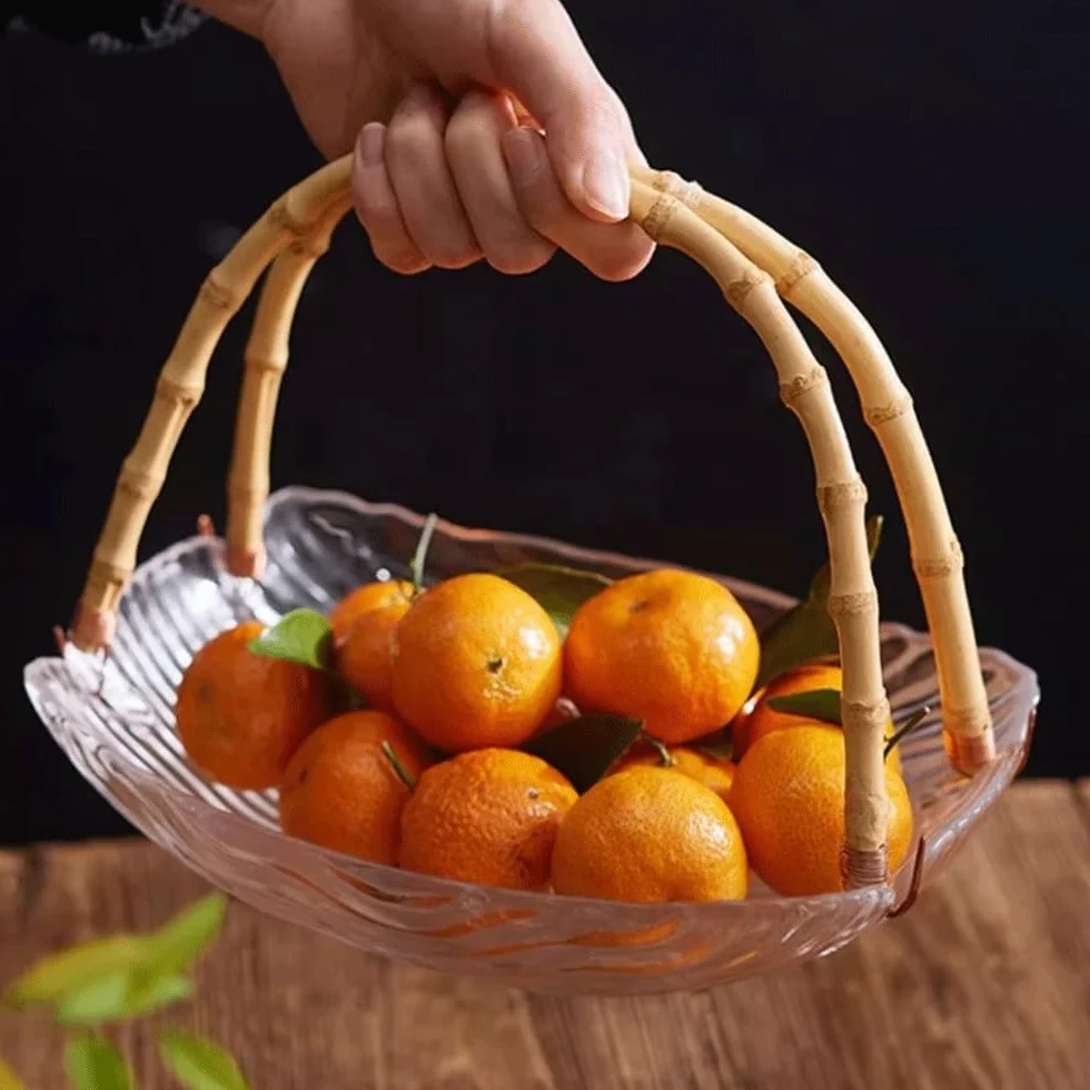 Miska owoców Talerz na owoce Szklany talerz dekoracyjny Domowy talerz na przekąski Talerz na przekąski Talerz na słodycze Talerz na owoce Koszyk na owoce