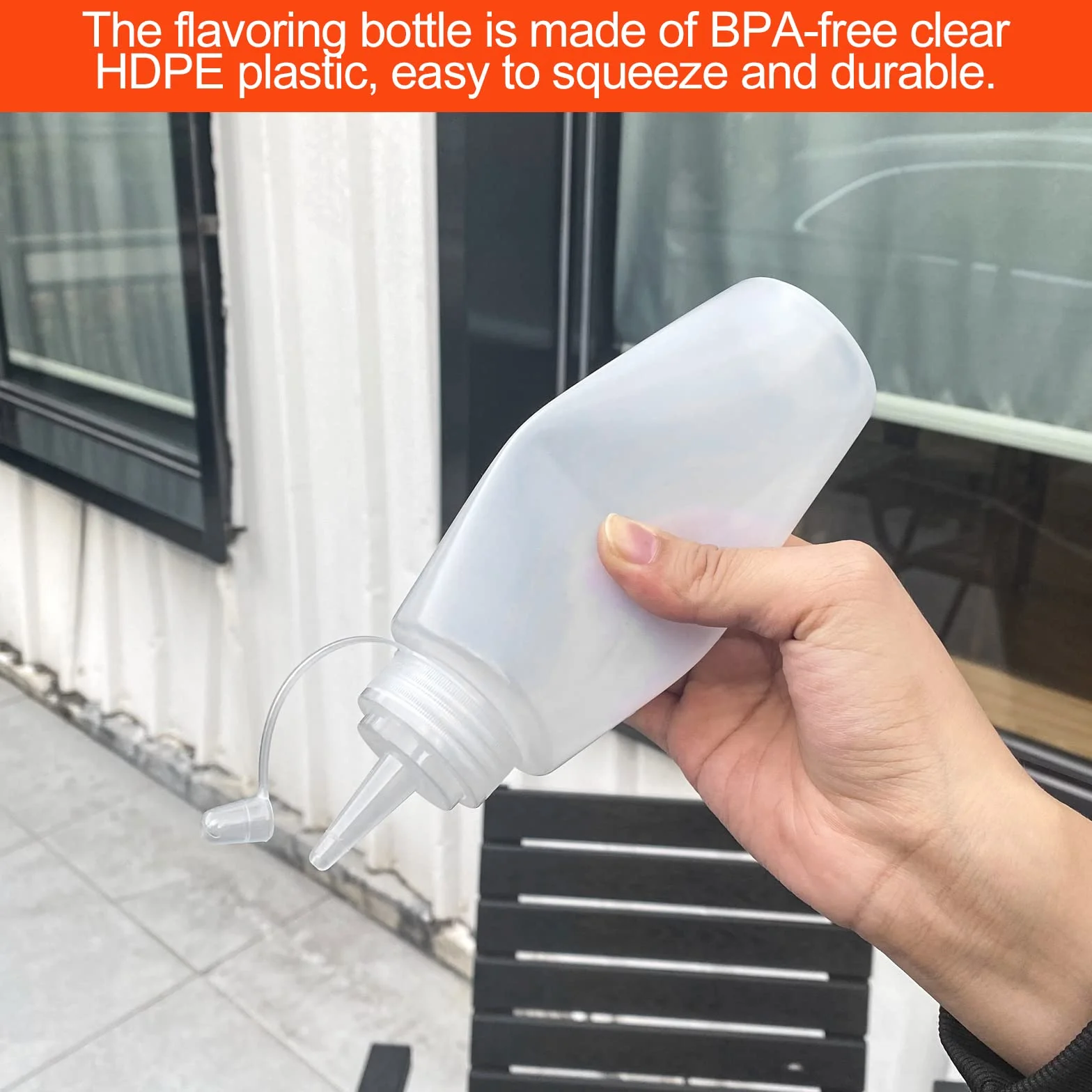 Squeeze Bottle 240 ml plastiku, biały 4pcs