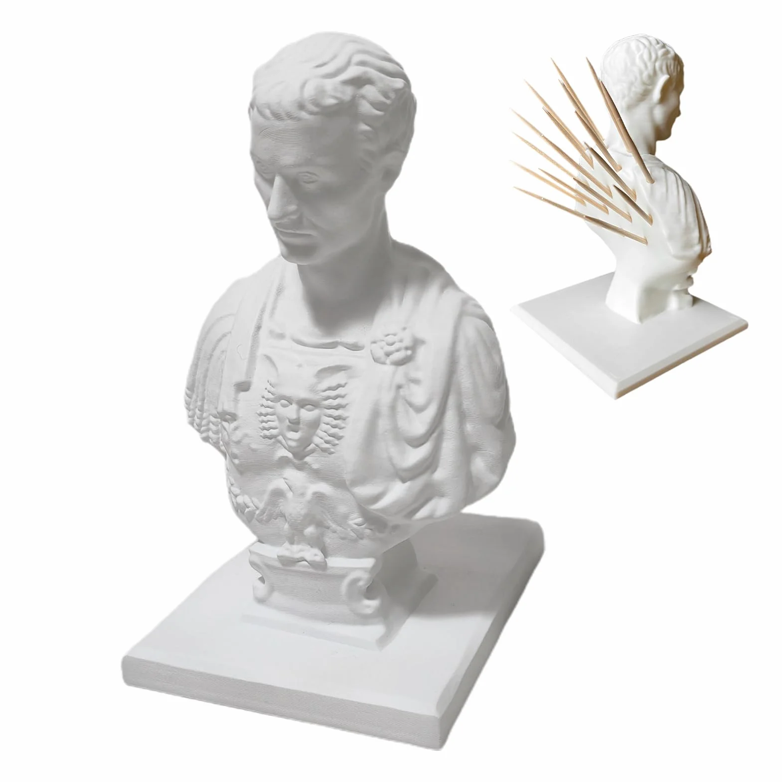 Julius Caesar uchwyt d?ugopisy, pos?g Juliusza Cezara, pos?g, z ?ywicy syntetycznej, Cezar, organizer o?ówki, pojemnik d?ugopisy, kubek, rze?b?, organizer biurko