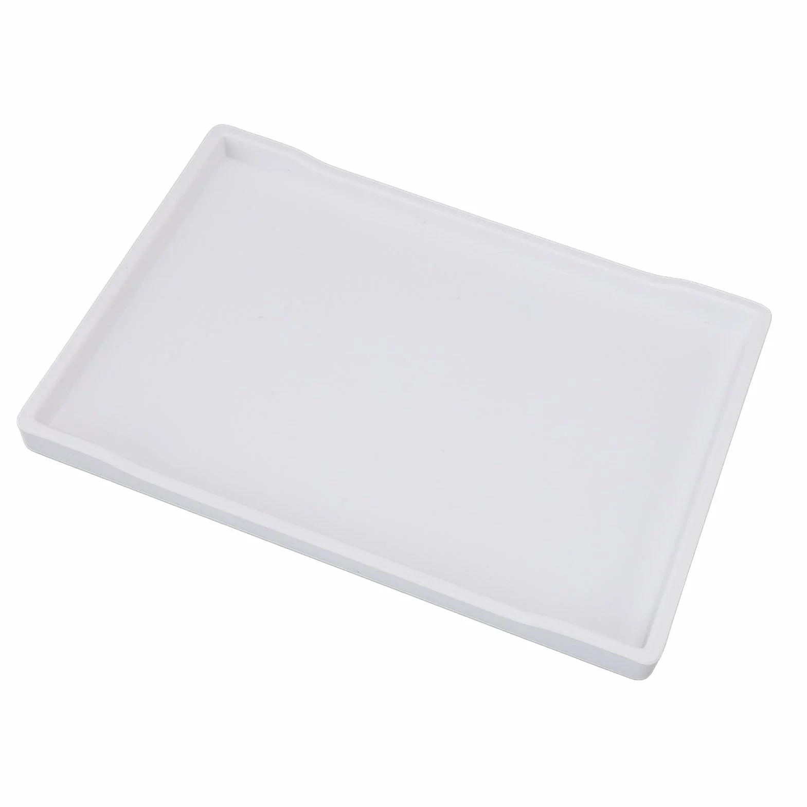Plastikowa Taca do Serwowania, Minimalistyczny Prostokątny Organizer z Antypoślizgowym Dnem do Domowego Blatu Kuchennego (Biały)