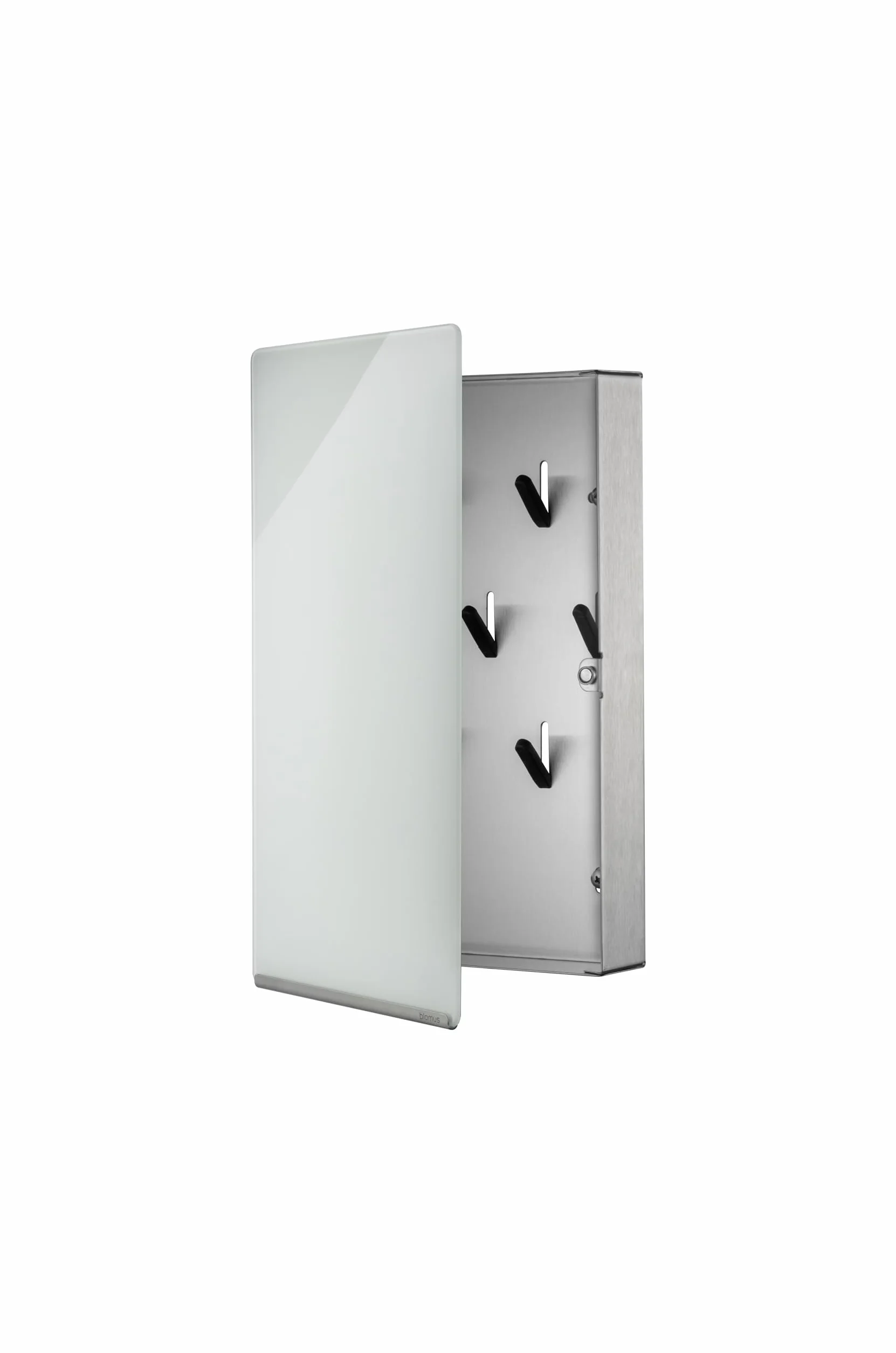 blomus Pudełko/szklana tablica z magnesem, metalowa, biała, wys. 30 cm, B 20 cm, L 5 cm