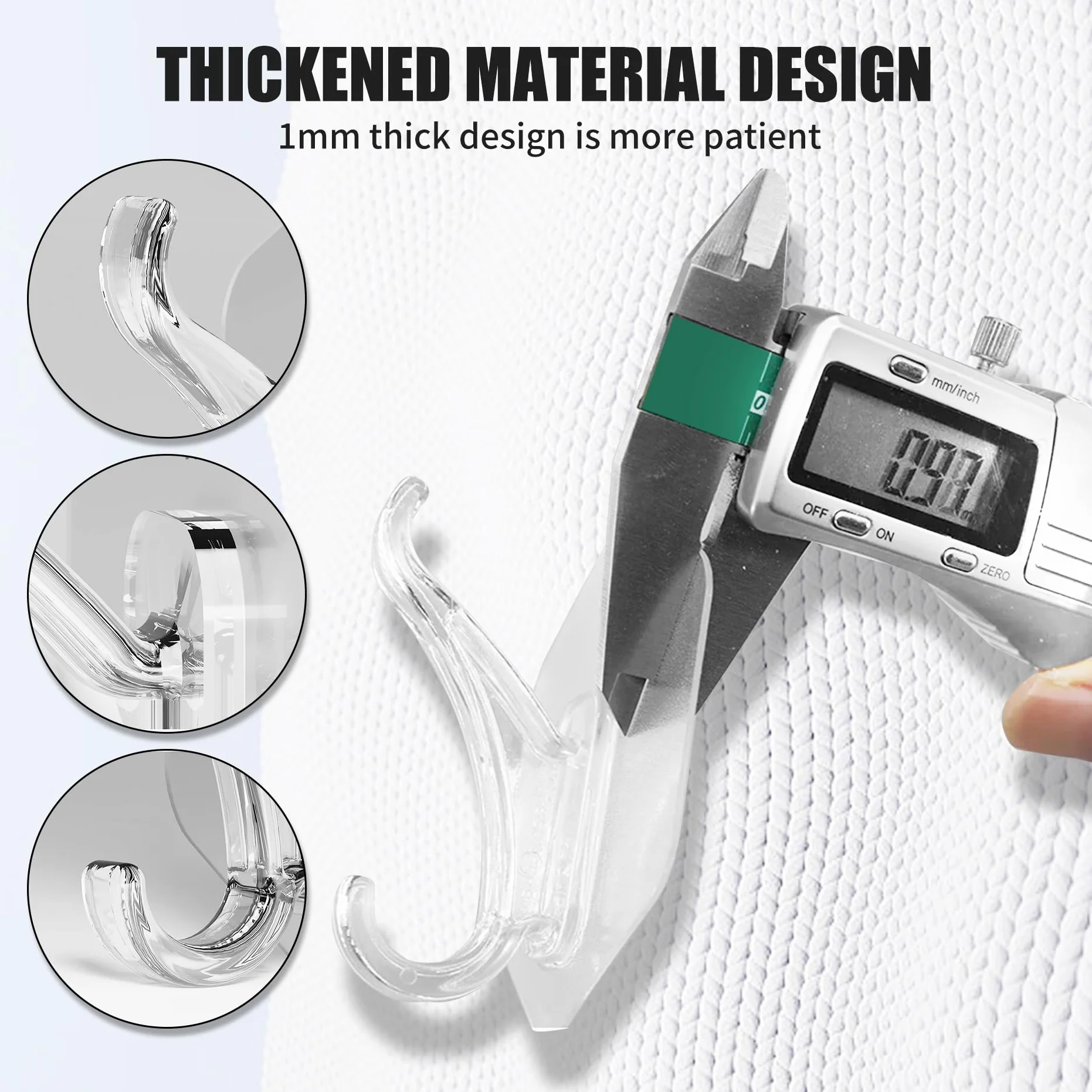 10 szt. samoprzylepne haczyki na płaszcze, wielofunkcyjne, przezroczyste, samoprzylepne, bez gwoździ