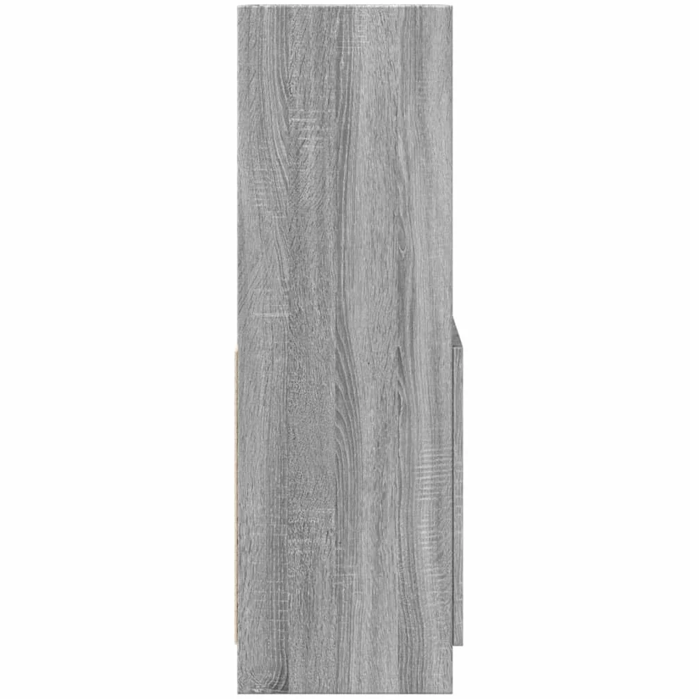 Générique Bufet wysoki Sonoma szary 63x33x100 cm Wood Ingenierie | Szafka na drzwi, Duże przechowywanie, Meble do salonu lub biura, Uchwyt ścienny w zestawie