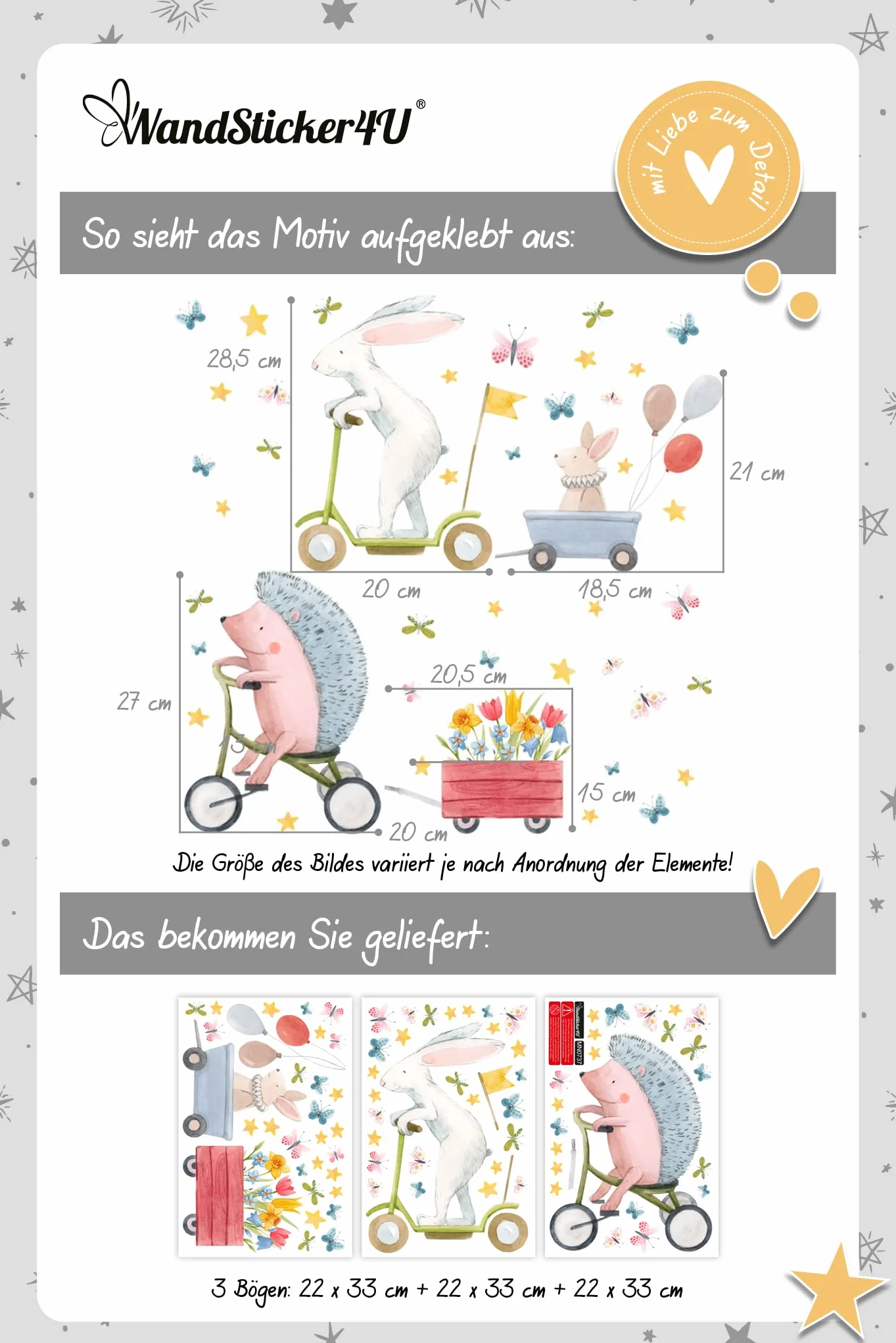WandSticker4U® - Wielokrotnego użytku obrazki okienne dla dzieci, zając i jeż, samoprzylepne, naklejki na okno, zwierzęta, kwiaty, motyle, dziewczęta i chłopcy, dekoracja pokoju dziecięcego, wiosna