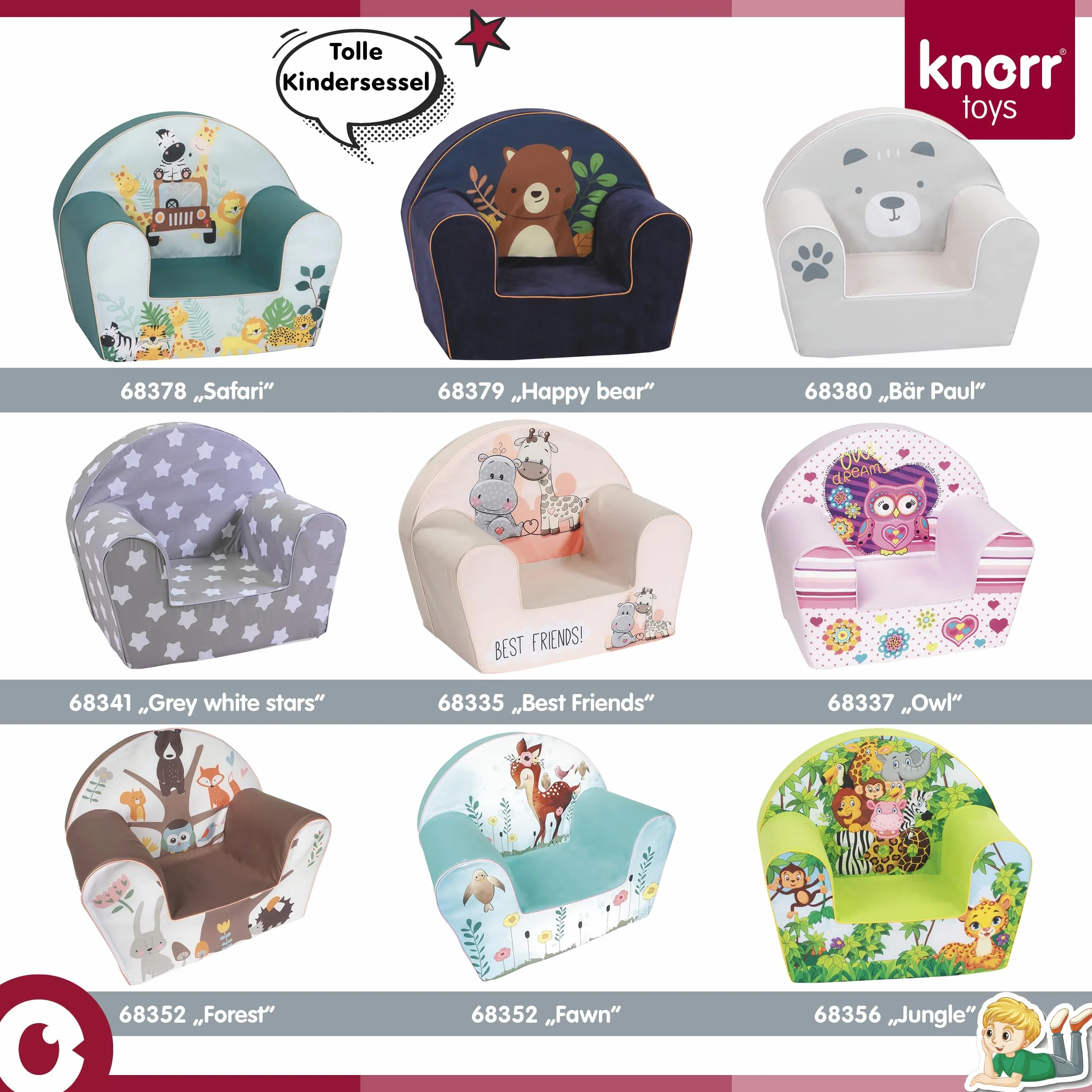 Knorrtoys 74032 krzesło dziecięce Star Blue Pink