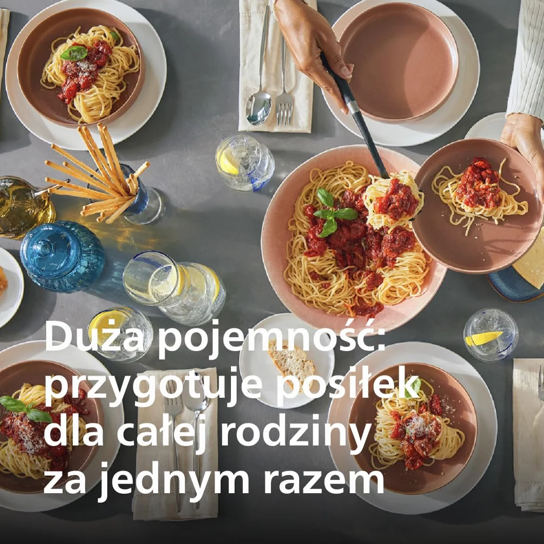 Philips Seria 7000 Urządzenie do wyrobu makaronu - Technologia ProExtrude, Automatyczne ważenie, 8 tarczy formujących, Idealne ciasto, Łatwe czyszczenie, Czarny (HR2665/93)