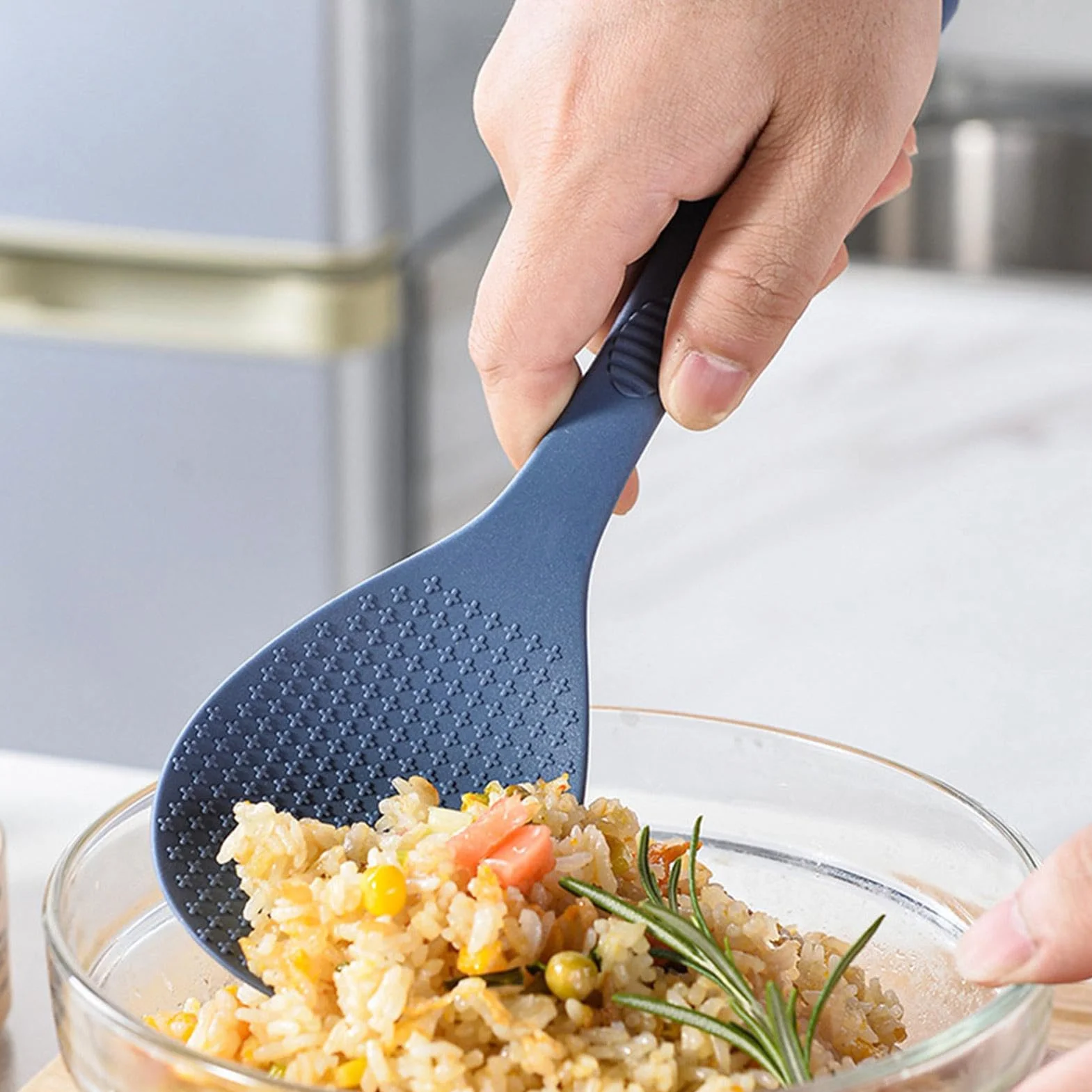Łopatka do ryżu, nieprzywierająca, stojąca, łopatka do ryżu, łopatka do ryżu, elegancka, ergonomiczna łyżka do serwowania ryżu, do hotelu, restauracji