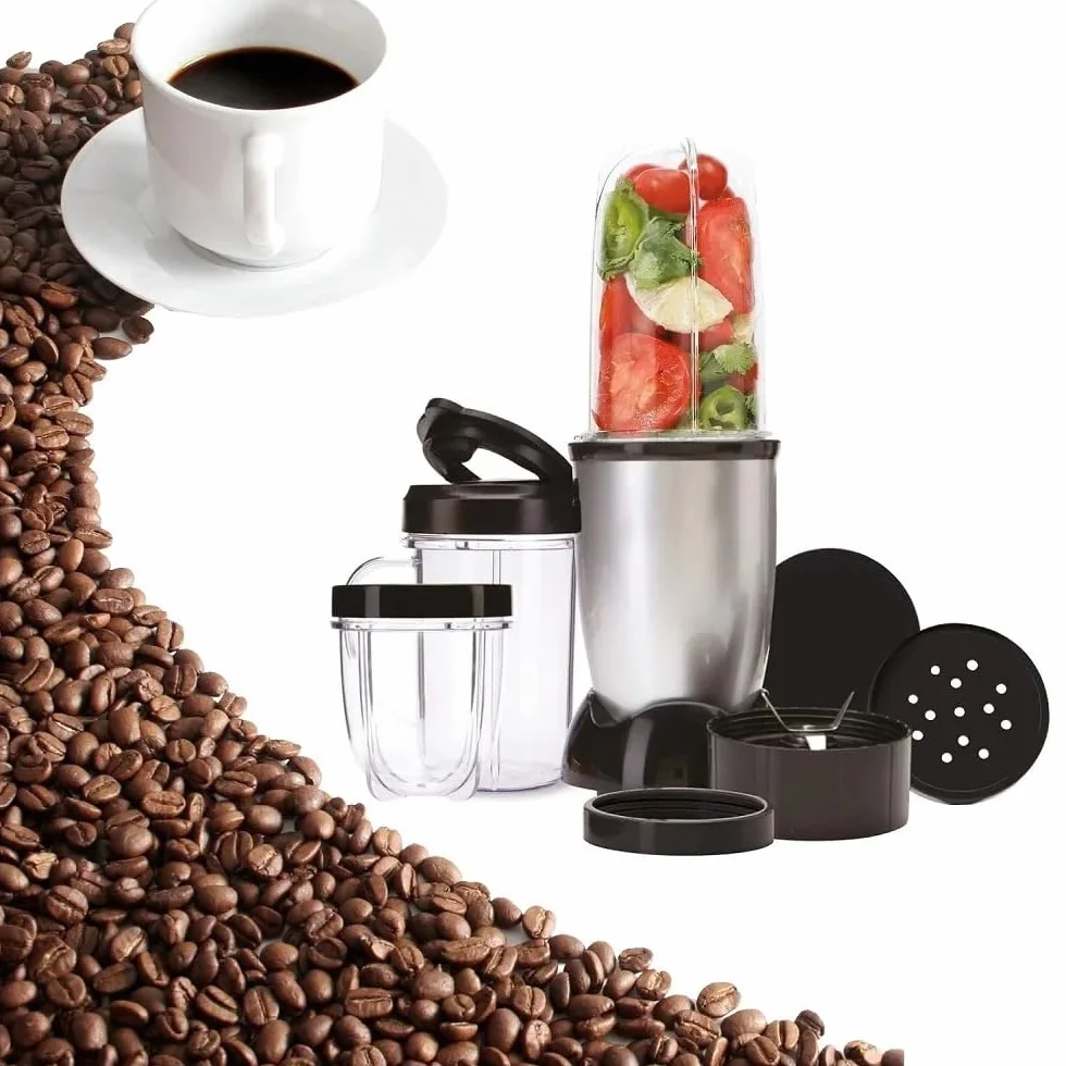 Zestaw 2 wysokich kubków o pojemności 16 uncji z kombinacją krzyżowych i płaskich noży do sokowirówki Magic Bullet Blender 250 W MB-1001 Wymienne ostrze blendera