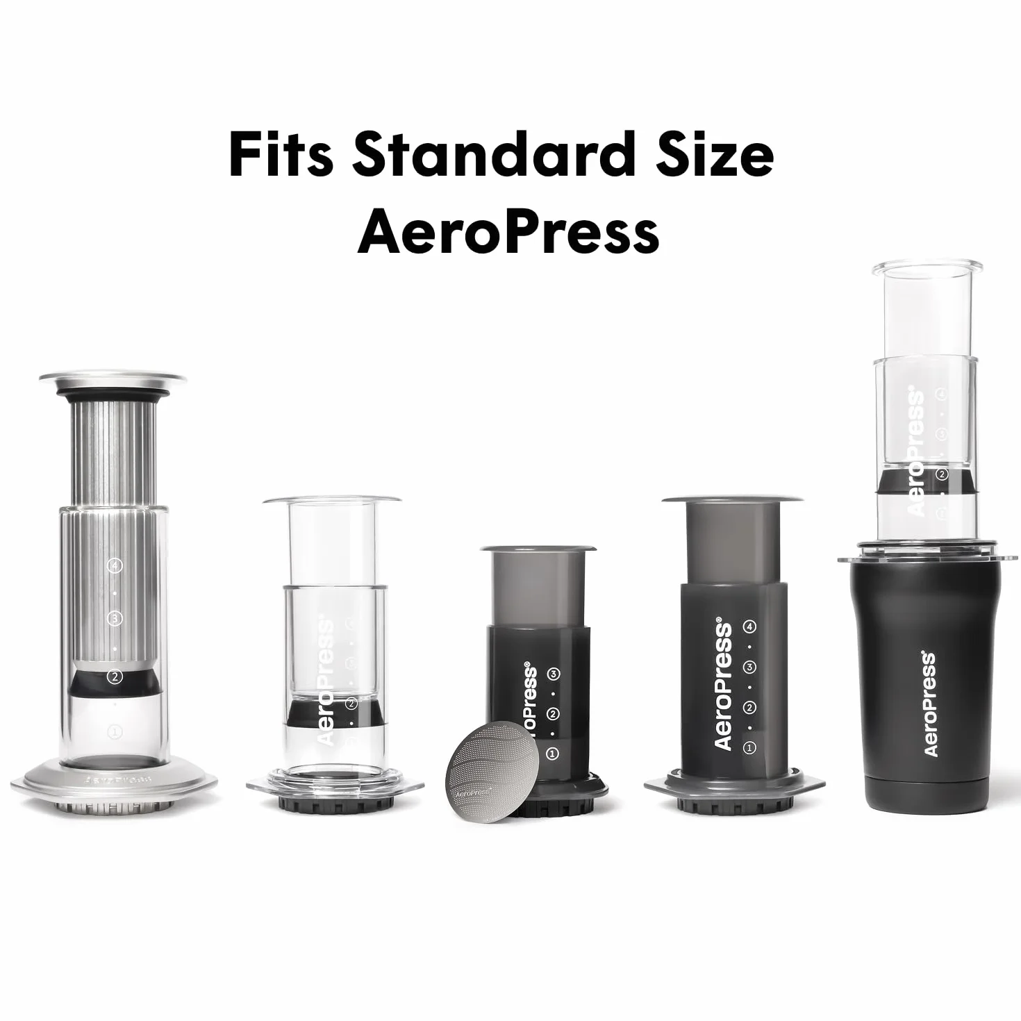 Aeropress filtr wielokrotnego użytku ze stali nierdzewnej, filtr metalowy, wysokiej jakości filtr ze stali nierdzewnej 316 do ekspresu do kawy Aeropress nadaje się do prania, przyjazny (Standard)