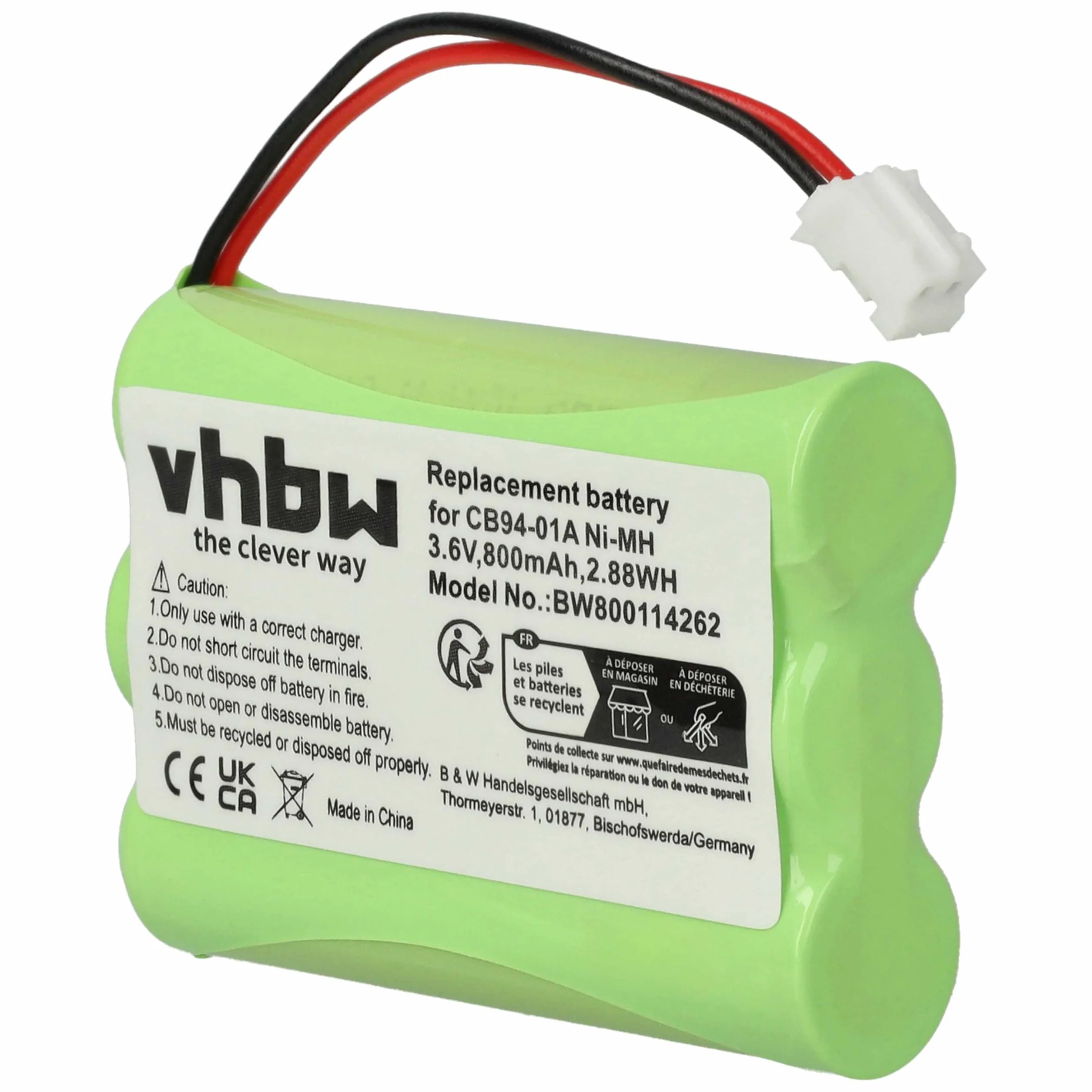 vhbw Akumulator kompatybilny z Motorola MBP668, MBP668CONNECTPU, MBP668PU, MBP853, MBP853CONNECTPU niania niania talker (800 mAh, 3,6 V, NiMH)