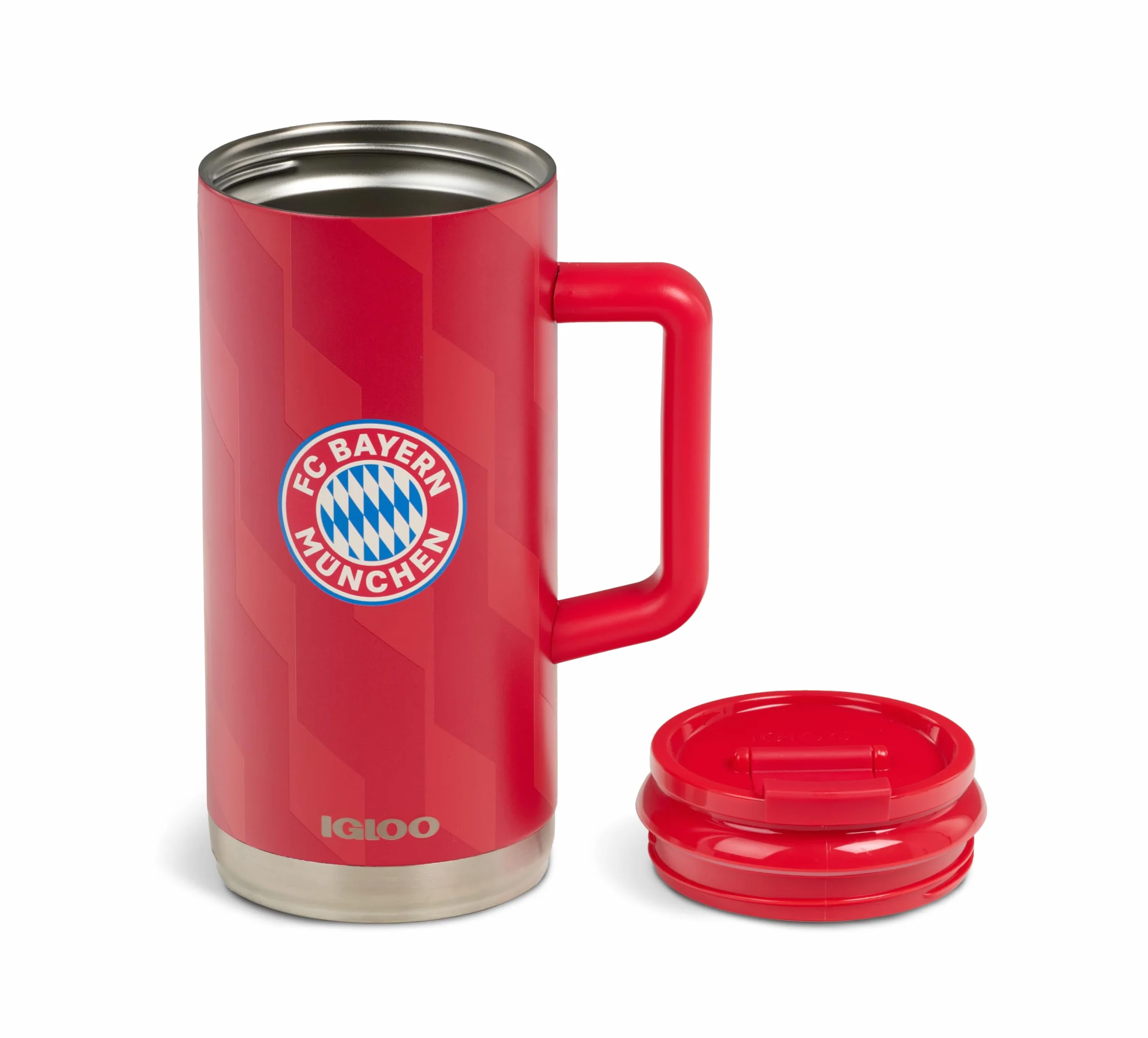 IGLOO FC Bayern Monachium Kufel 1L – Termiczny kubek ze stali nierdzewnej, podwójne ścianki, wytrzymały & szczelny – Oficjalny gadżet kibica na stadion, do biura, na kemping & outdoor