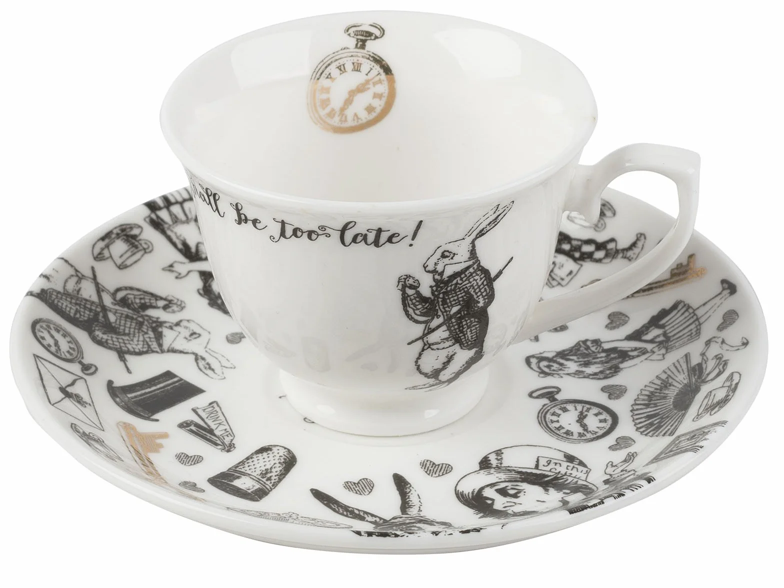 V&A Alicja w Krainie Czarów Filiżanka i Spodek do espresso, 100 ml