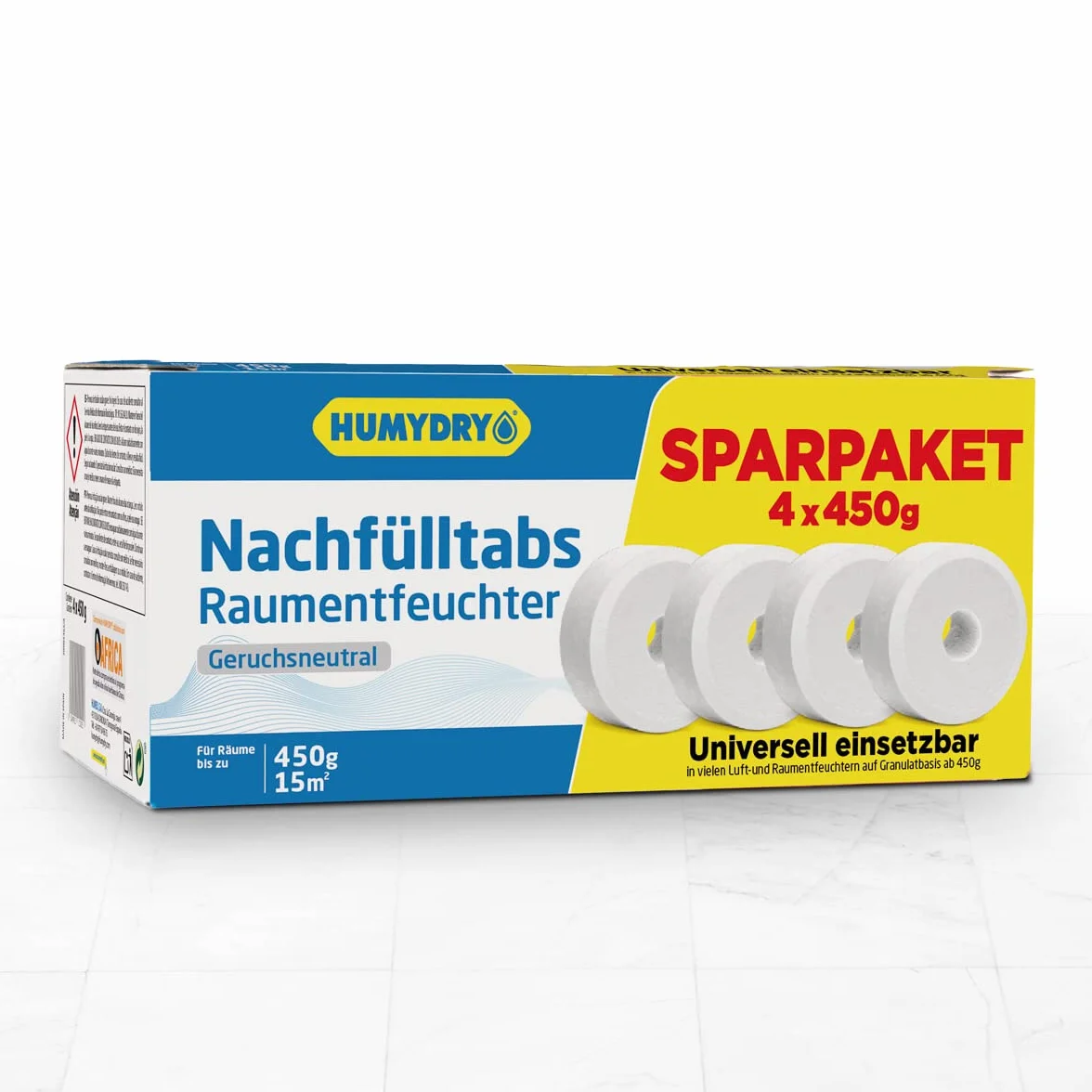 HUMYDRY Uniwersalne wkłady pochłaniające wilgoć na półce do osuszaczy – 4 x 450 g
