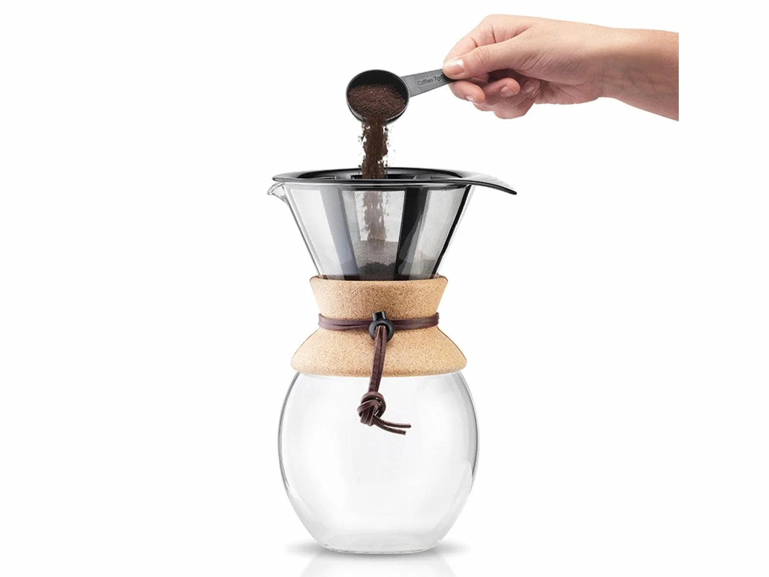 BODUM 11593-109 Ekspres do kawy z trwałym filtrem S/S, 12 filiżanek, 1,5 l, 1,5 l, korek, szkło, 1,5 litra