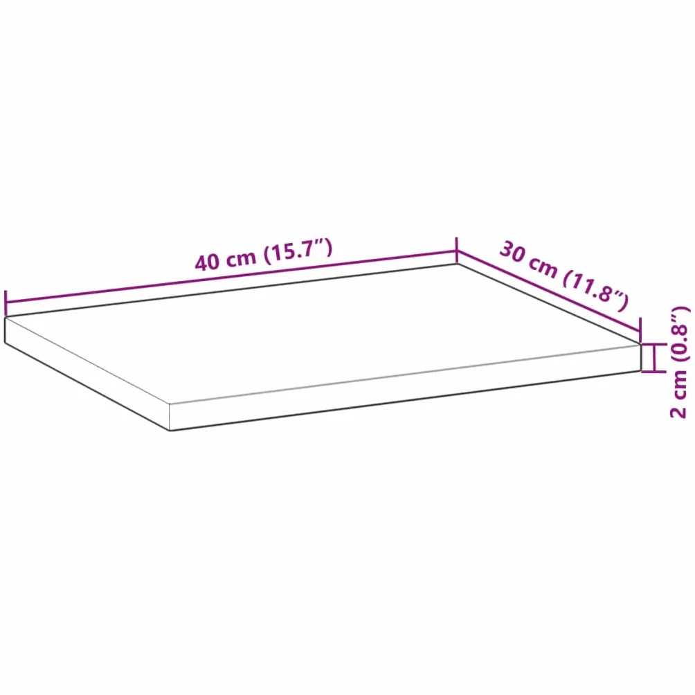 Zestaw 3 półek wiszących, 40 x 30 x 2 cm, lite drewno akacjowe, olejowane, regał ścienny do łazienki, sypialni, uniwersalna organizacja ścienna
