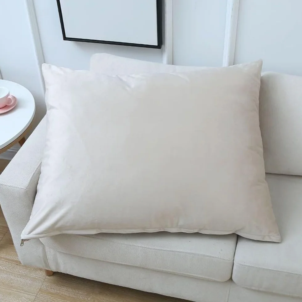 Kanapa Poszewki Na Poduszki Zestaw 2 Dekoracyjne Poszewki Na Poduszki Miękkie Aksamitne Poszewki Na Poduszki Standard Queen King Size Do Salonu Kanapa Sofa Łóżko(Beige,50x70 cm Set of 2)