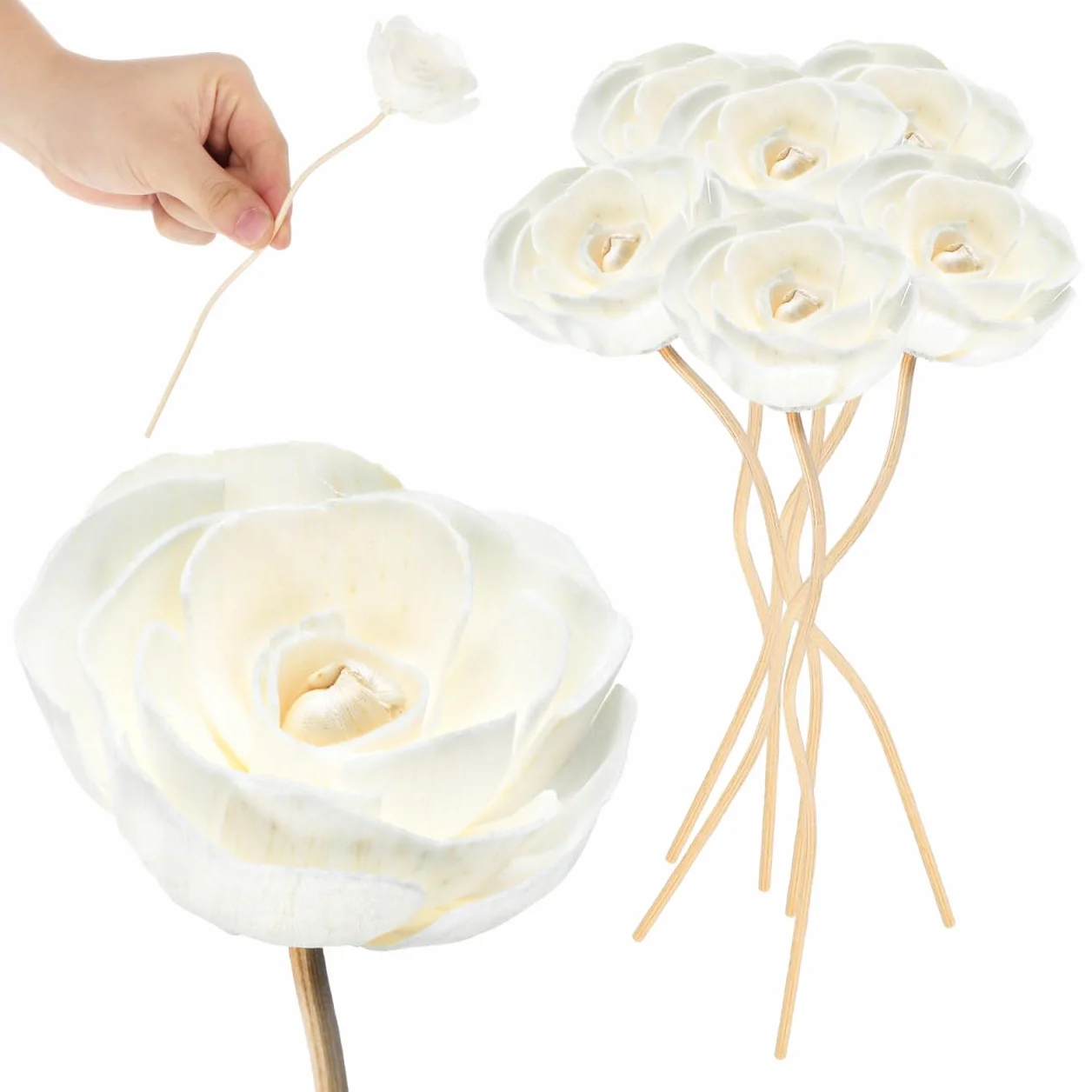 Angoily Rattan Dyfuzor Pręty z Aromatycznymi Suszonymi Kwiatami 8 Dyfuzorów Do Olejków Eterycznych Akcesoria Do Aromaterapii Do Domu I Biura 20 cm
