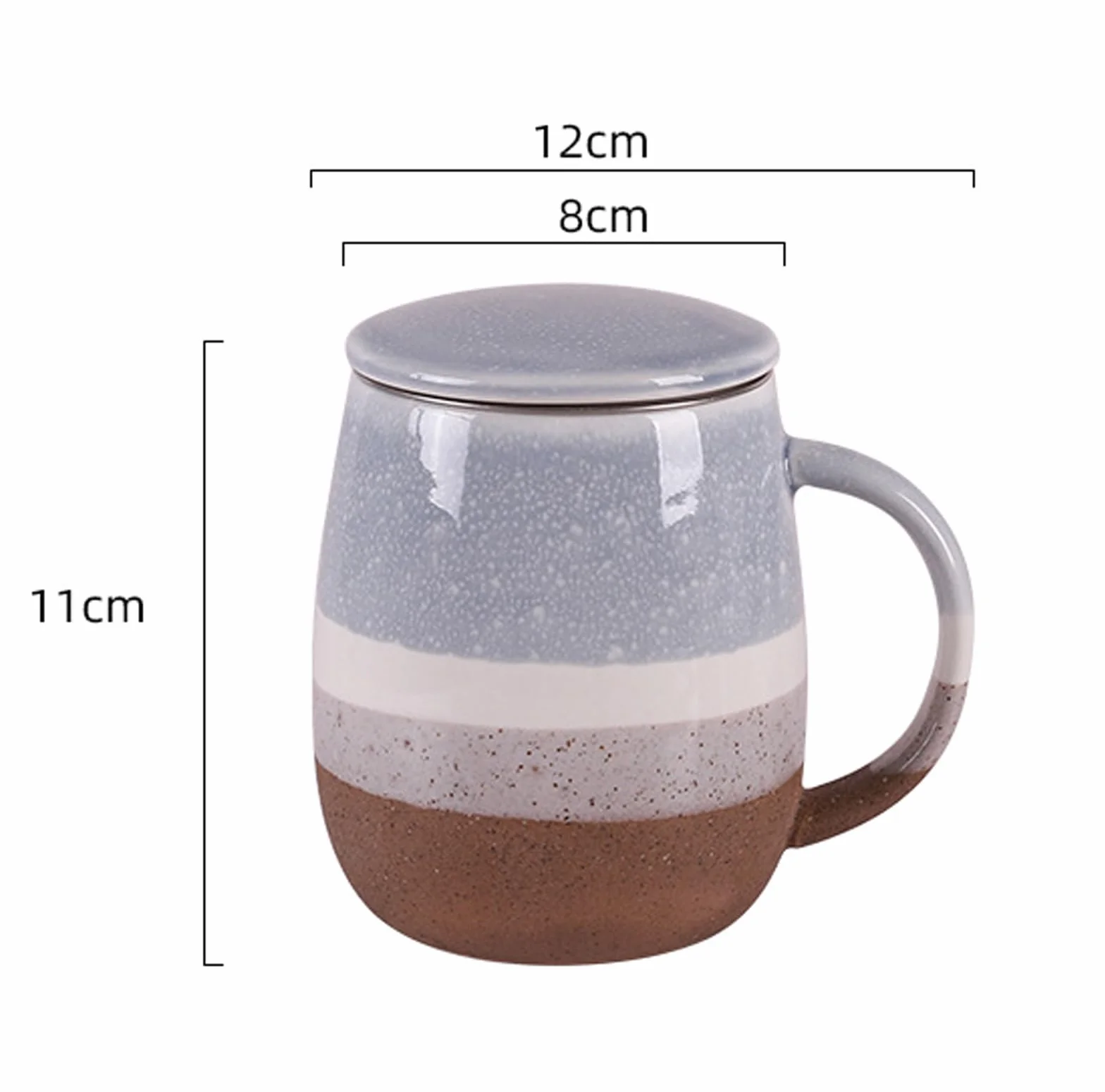 Filiżanka do herbaty z pokrywką i sitkiem, duża filiżanka do herbaty, ceramiczna, 400 ml, filiżanki do herbaty do namaczania, filiżanka do herbaty z sitkiem, filiżanka do herbaty z pokrywką