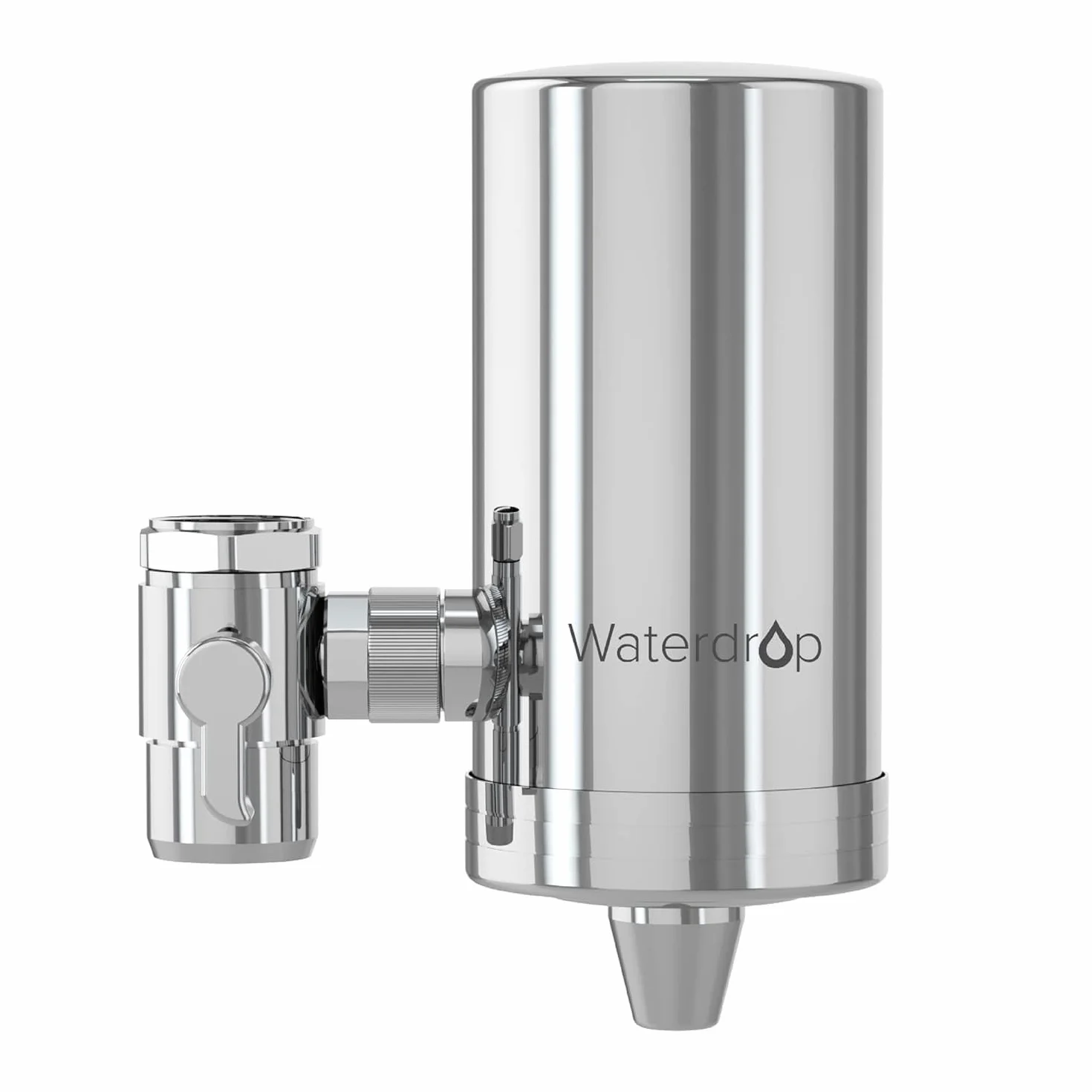 Waterdrop WD-FC-06 Filtr Wody do Kranu ze Stali Nierdzewnej, System Filtrowania Wody z Blokami Węglowymi, Filtr Wody z Kranem, Redukuje Chlor, Zapach i Nieprzyjemny Smak (w Zestawie 1 Filtr)