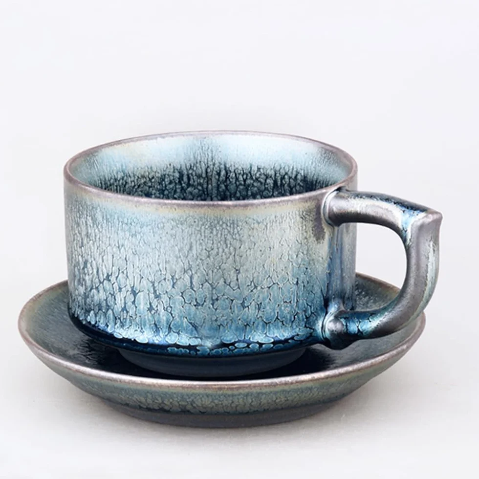 Zestaw filiżanek do herbaty Jianzhan 180 ml 4 szt. Porcelanowe kubki do kawy Tenmoku dla