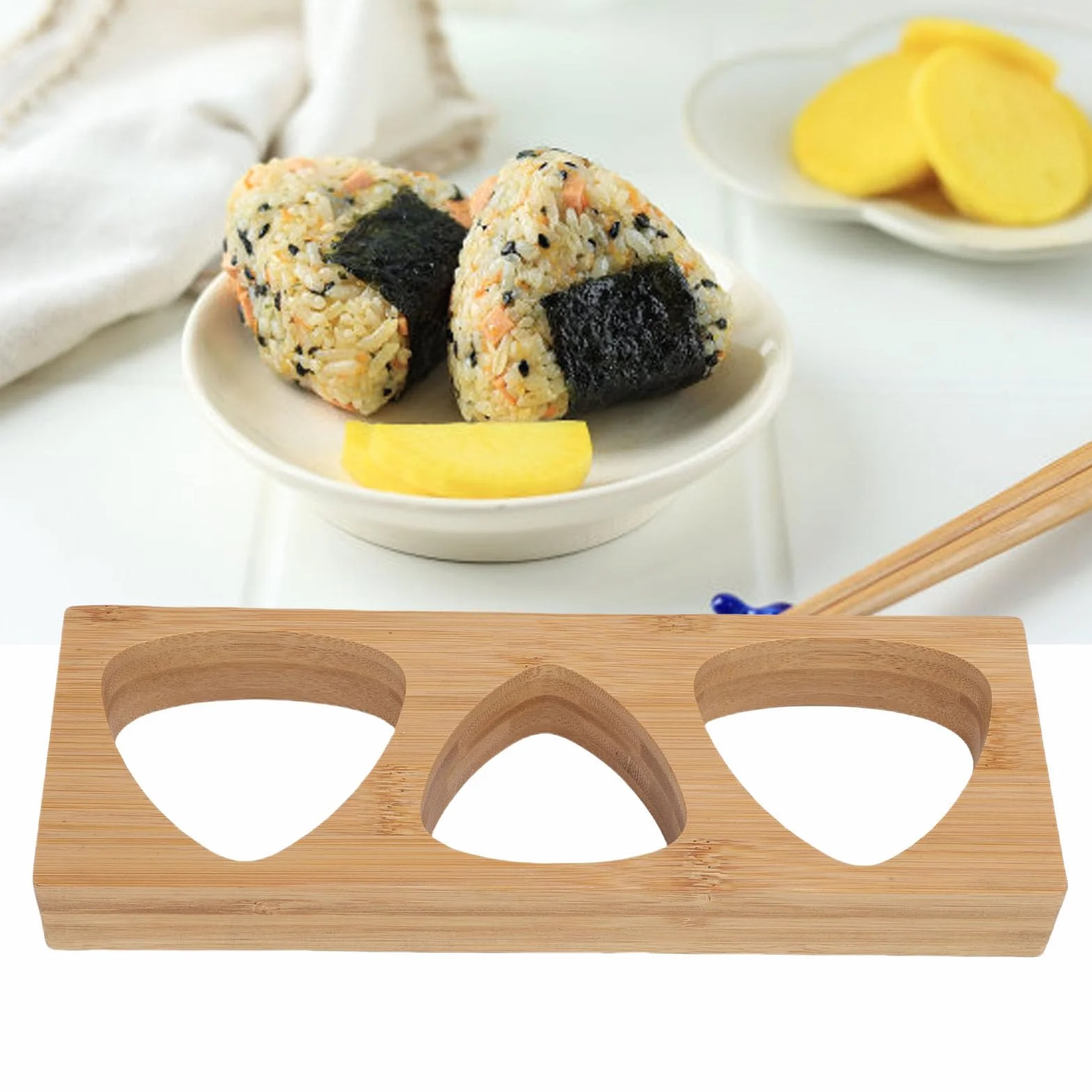 Forma Onigiri, 3-wnękowa Maszyna do Formowania Ryżu Musubi Press, Narzędzie do Robienia Sushi, Trójkątna Forma do Kulek Ryżowych, do Domowego Majsterkowania