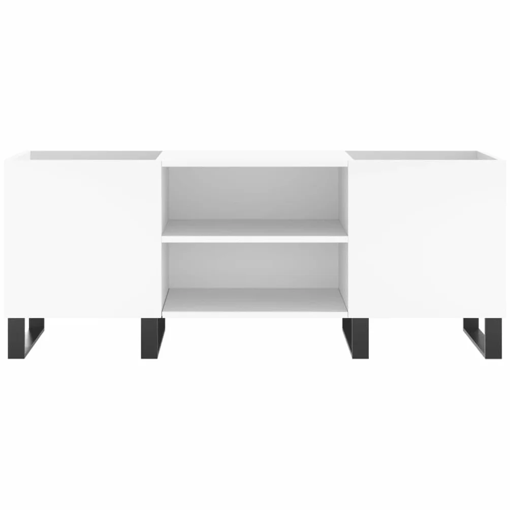 Biała szafka na płyty - 121 x 38 x 48 cm - Engineered Wood Rage na płyty winylowe i media - stylowy design do domu lub użytku - nowoczesna muzyka nizer